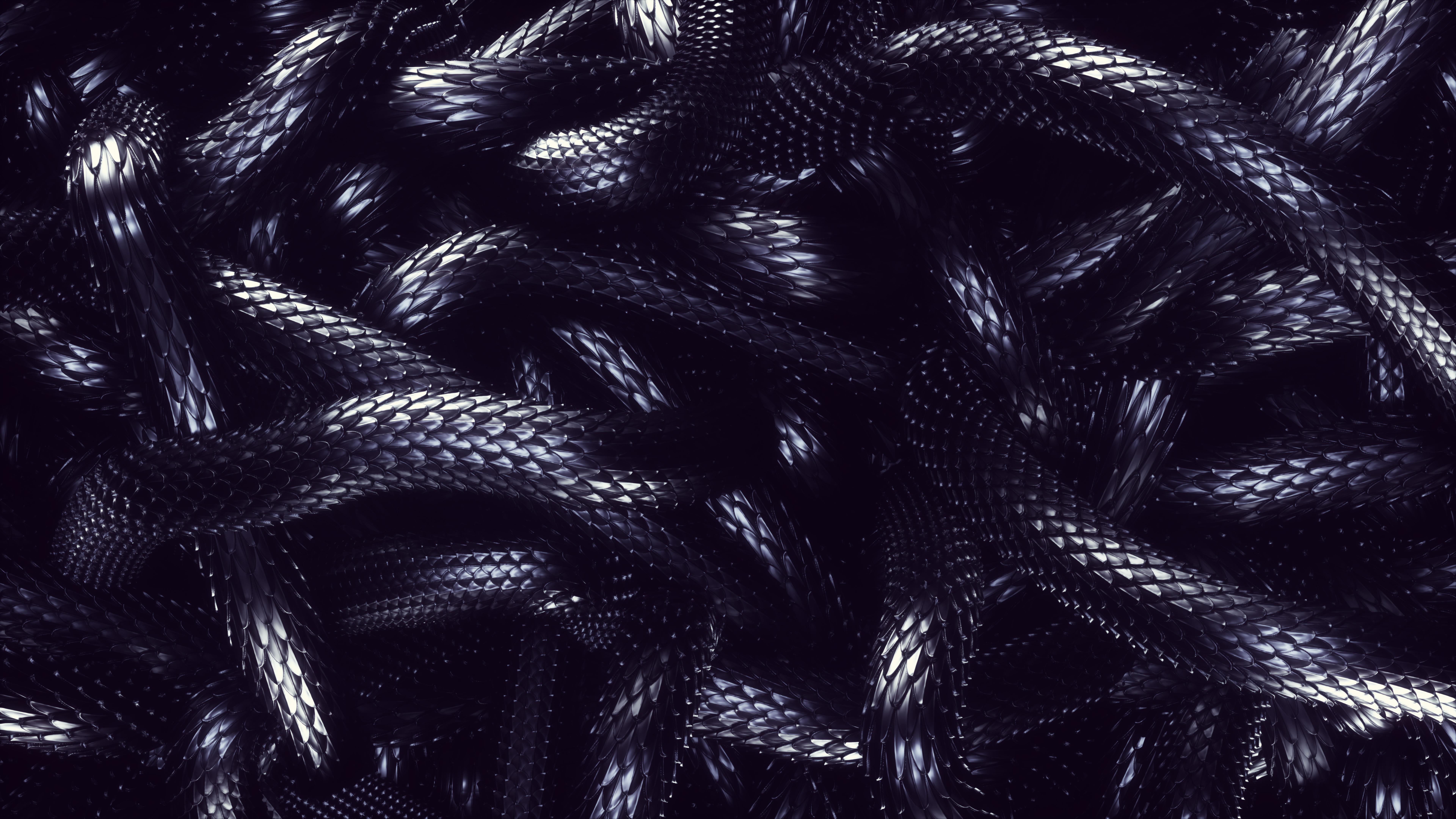Snake Scale Animals Nature Metal Digital 3D 7680x4320