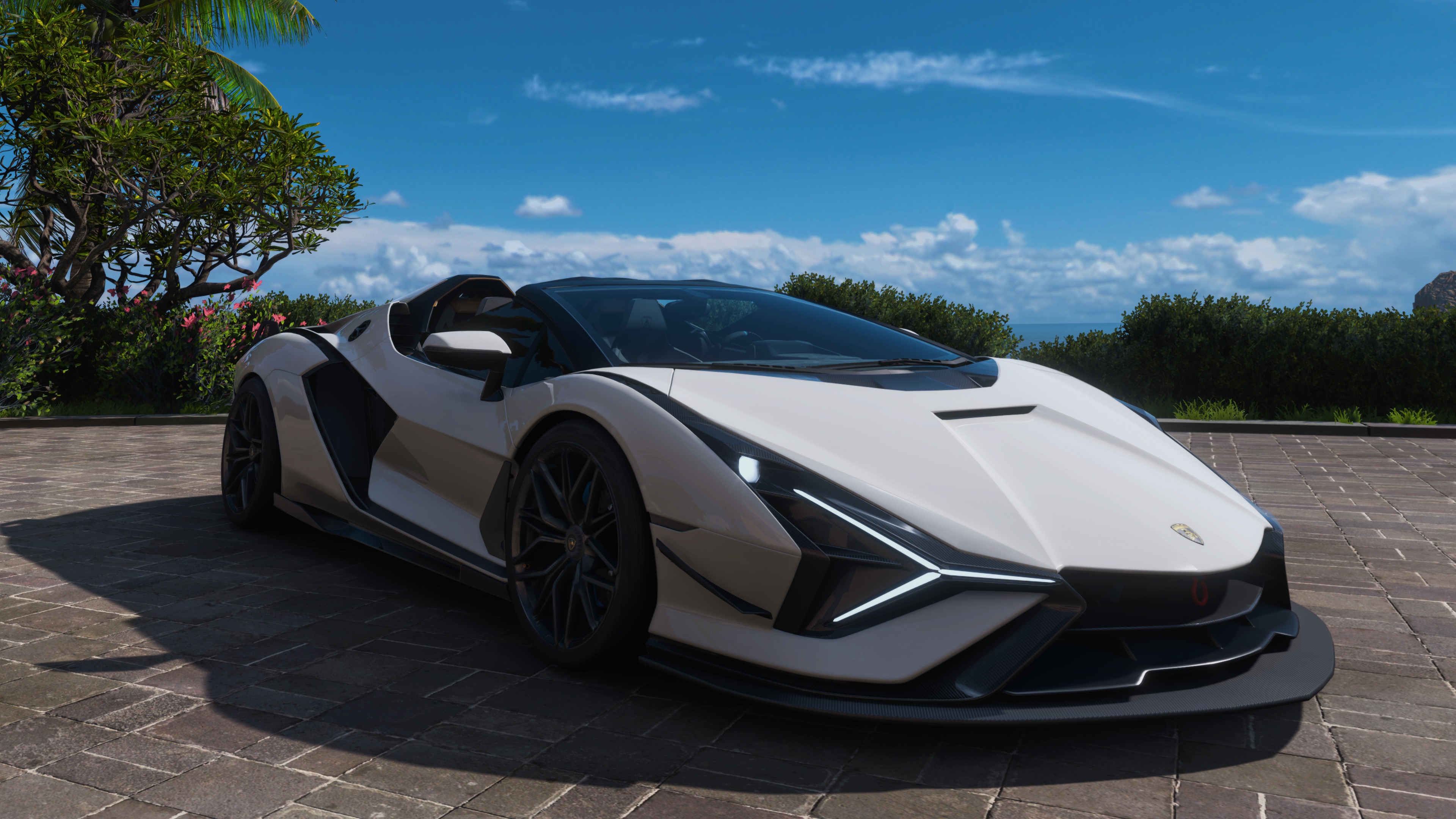 Forza Horizon 5 Lamborghini Sian Hypercar Video Games Car CGi Sky Clouds 3840x2160