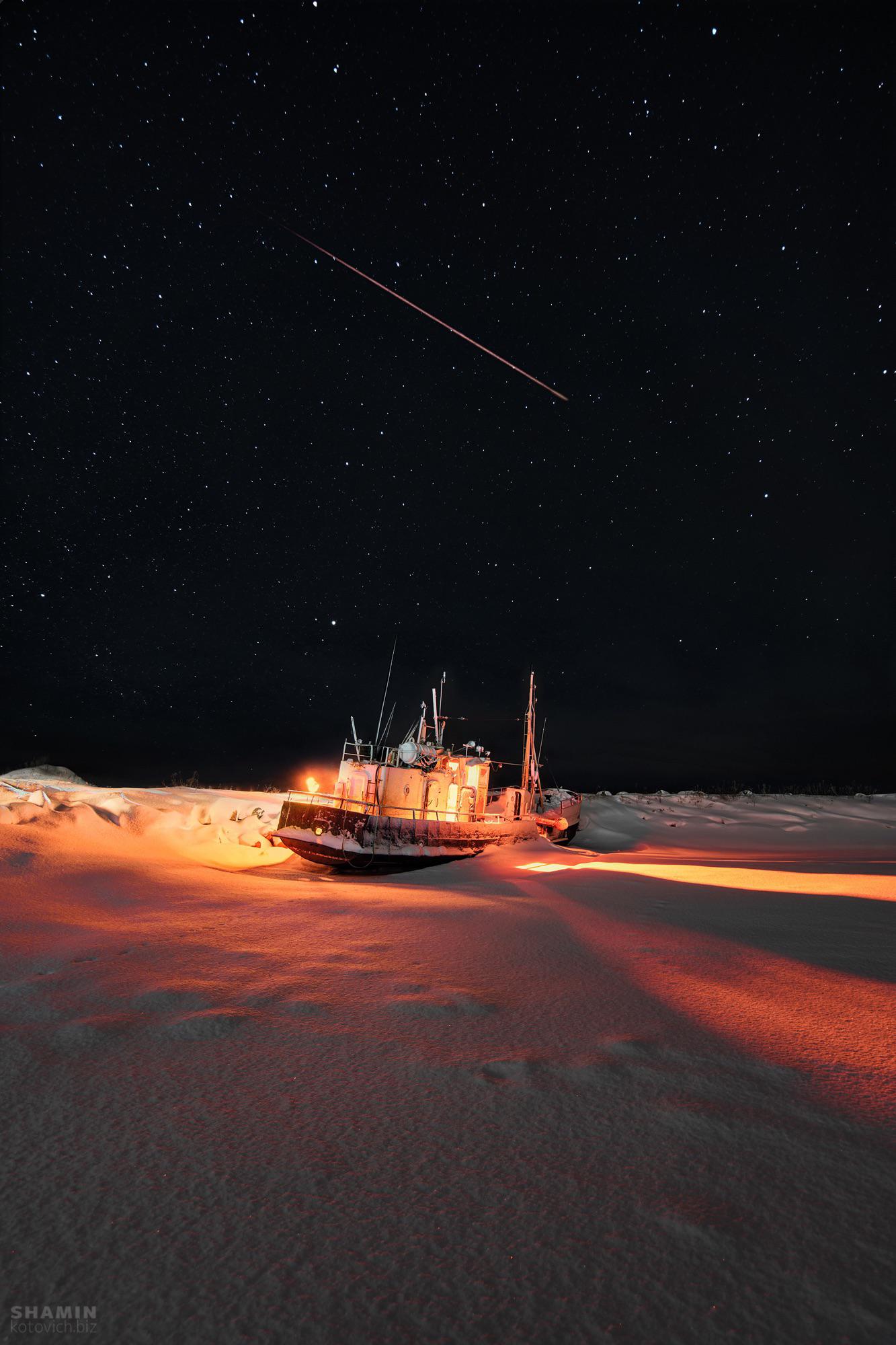 Photography Night Nature Landscape Stars Portrait Display Winter Snow Ship Lights Comet Konstantin S 1333x2000