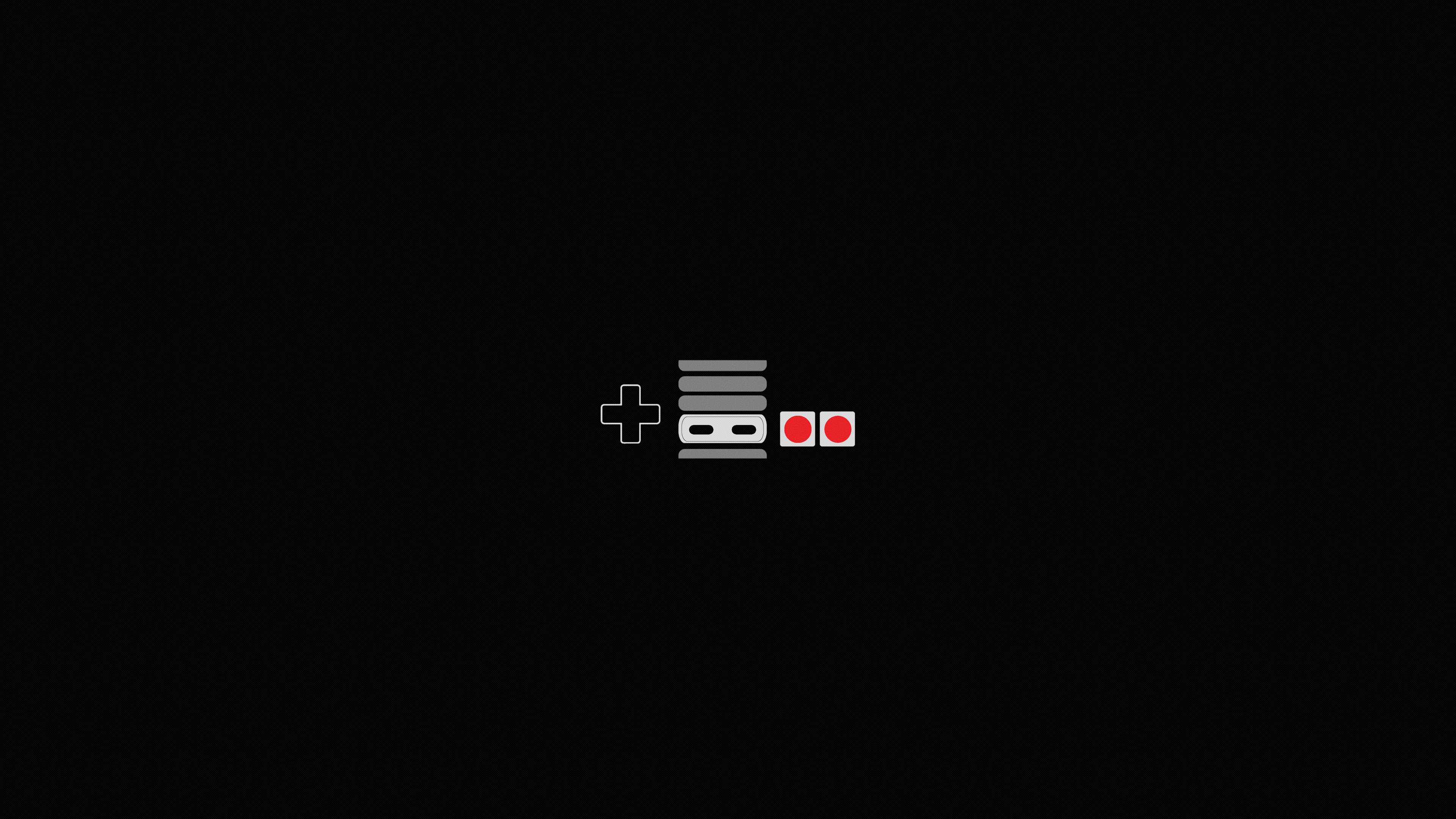 Nintendo Entertainment System Consoles Retro Console Controllers Simple Background Black Background  3840x2160