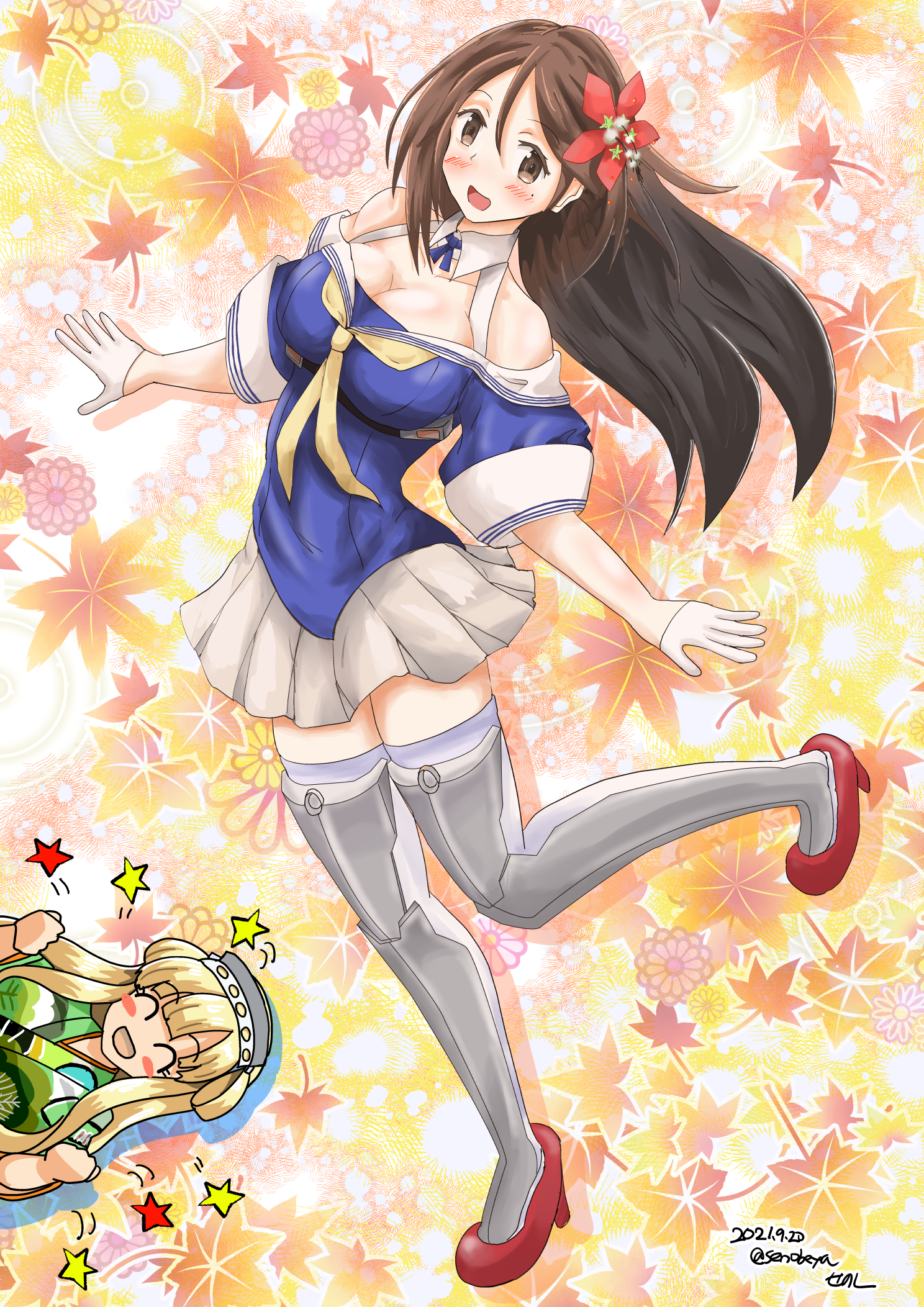 Anime Anime Girls Kantai Collection Amagi Kancolle Long Hair Brunette Solo Artwork Digital Art Fan A 1488x2105