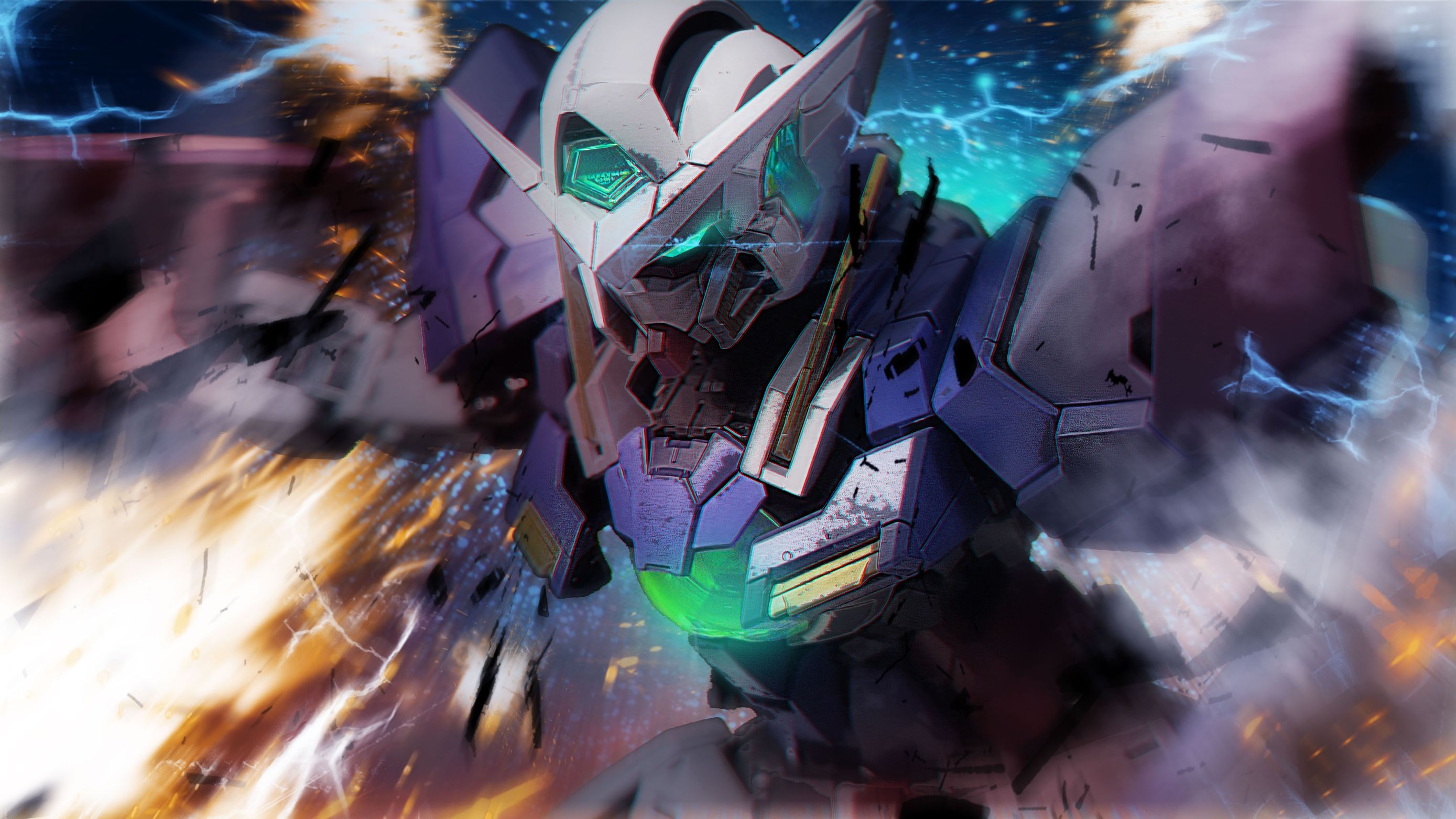 Anime Mechs Super Robot Taisen Gundam Mobile Suit Gundam 00 Gundam Exia Artwork Digital Art Fan Art 2778x1563
