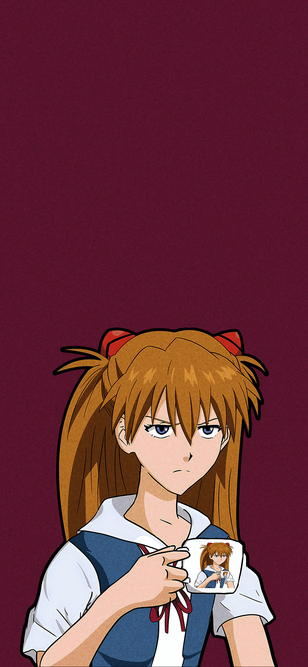 Neon Genesis Evangelion Asuka Langley Soryu Simple Background Minimalism Fictional Character Anime G 1080x2340