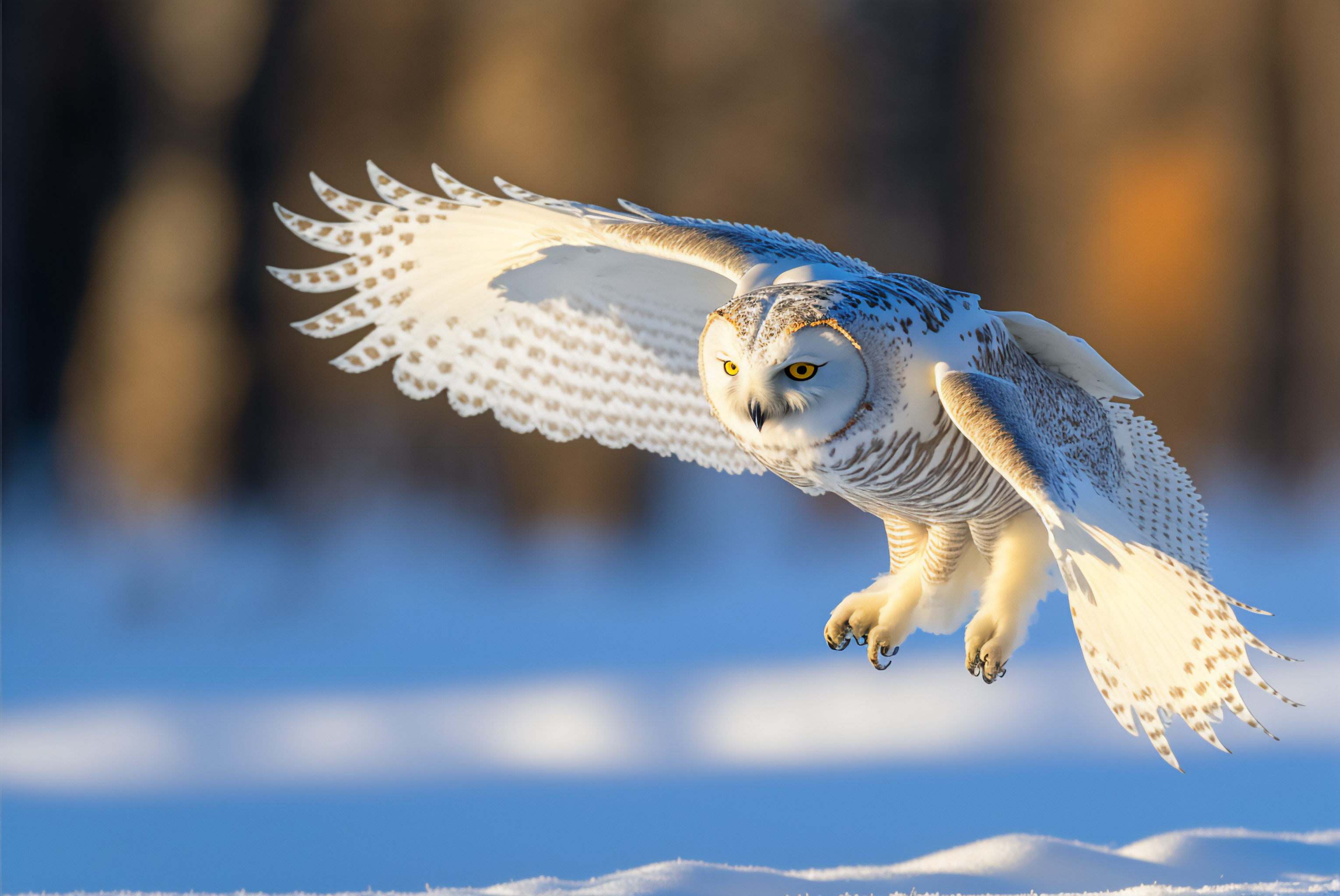 Ai Art Snow Winter Forest Animals Owl 3060x2048