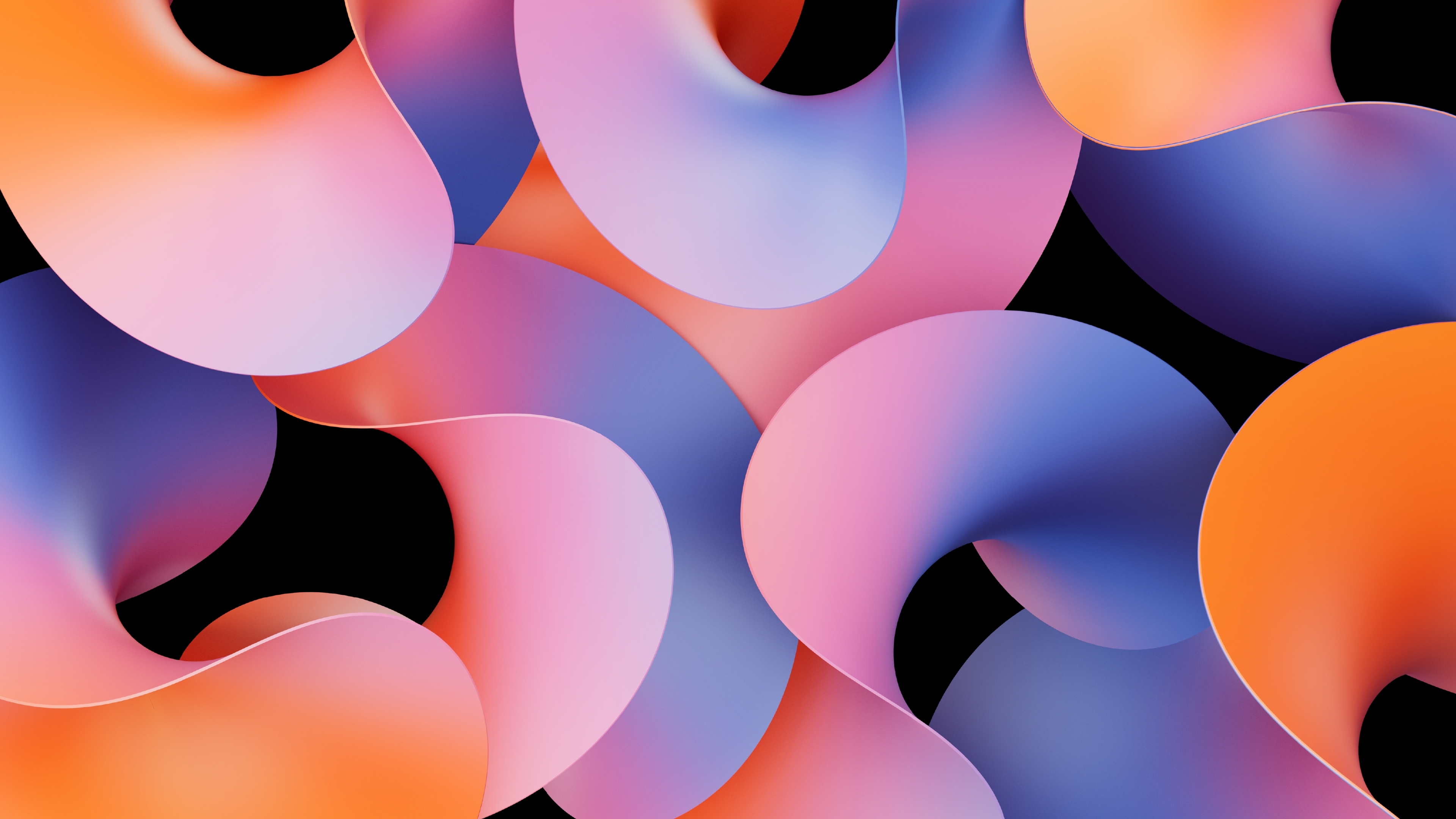 Abstract Glossy Curved Minimalism Digital Art 3840x2160