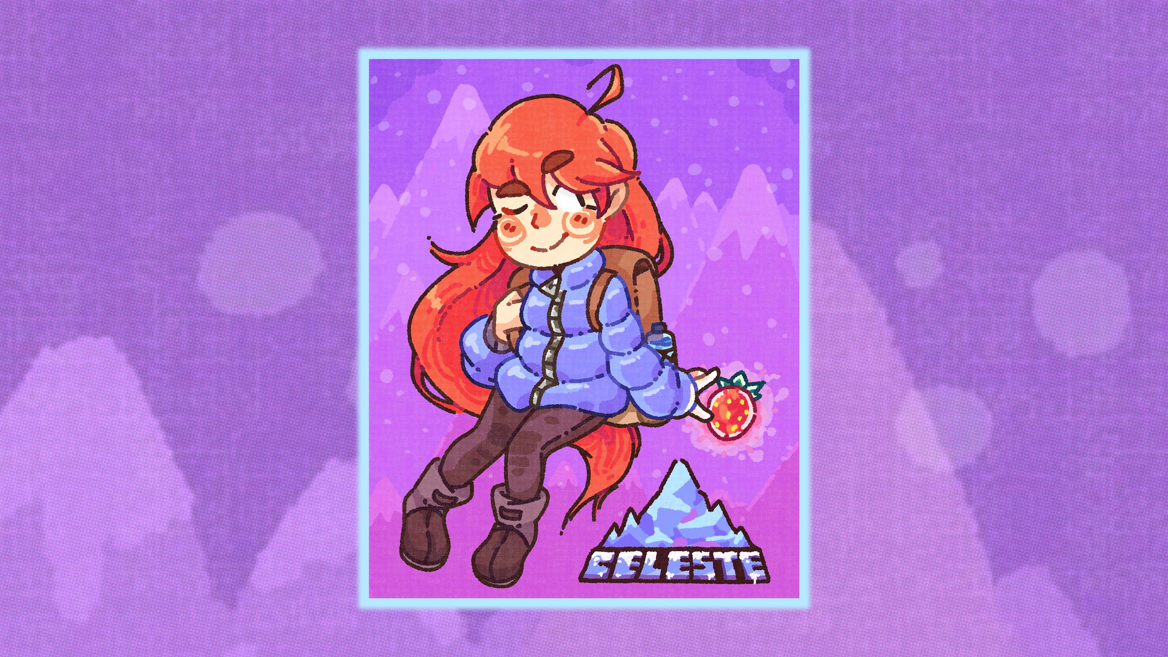 Celeste Game Madeline Strawberries Redhead Boots Cold Mountains Backpacks Wink Blush Blushing Smilin 3840x2160