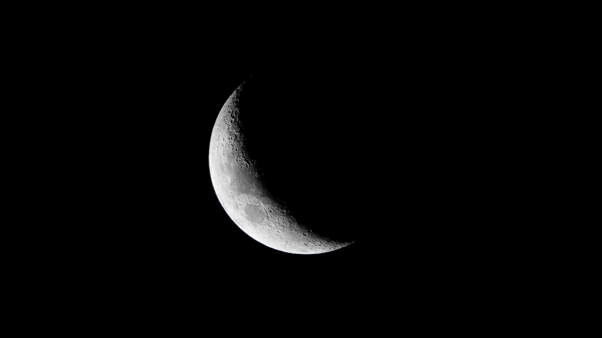 Moon Dark Half Moon Sky Night Monochrome Black Background Wallpaper -  Resolution:1920x1080 - ID:1323075 