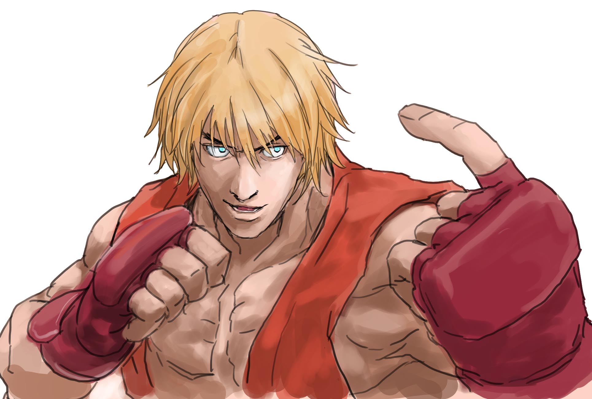 Anime Anime Boys Video Game Characters Video Games Anime Games Street Fighter Ken Masters Short Hair 1929x1301