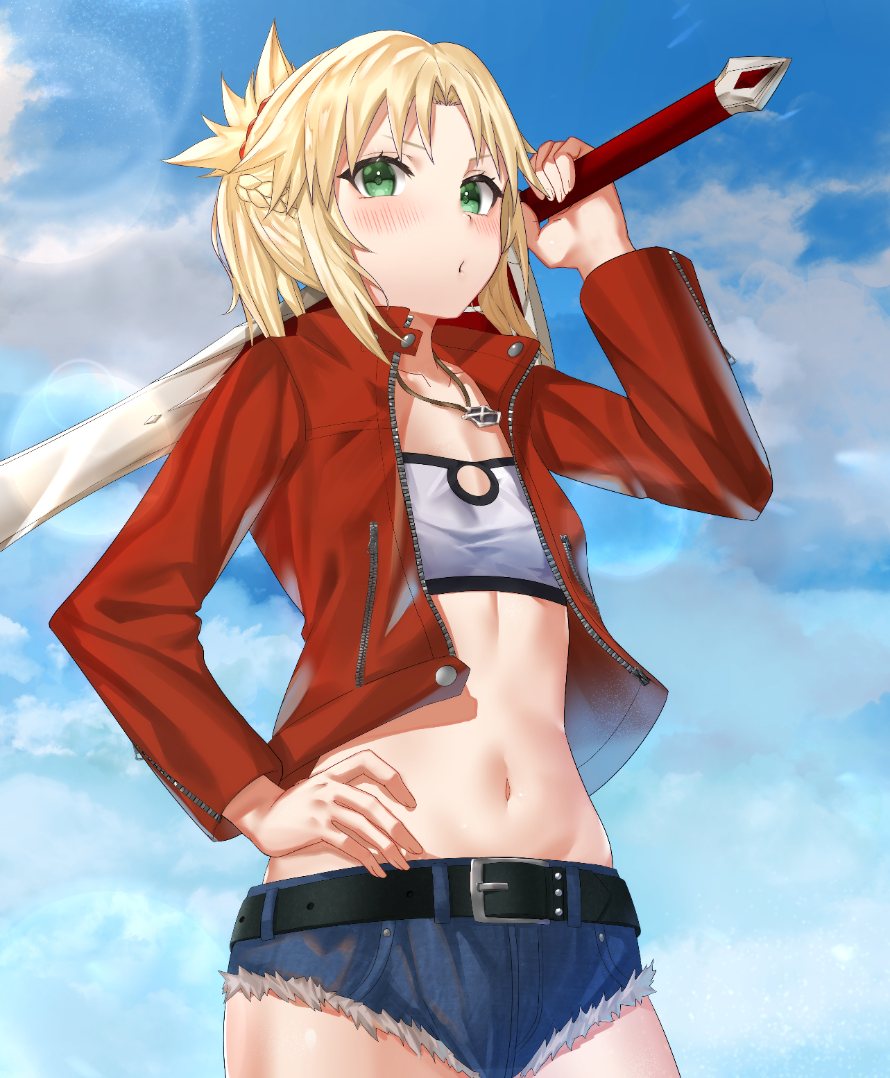 Anime Anime Girls Fate Series Fate Apocrypha Fate Grand Order Mordred Fate Apocrypha Ponytail Long H 1283x1554