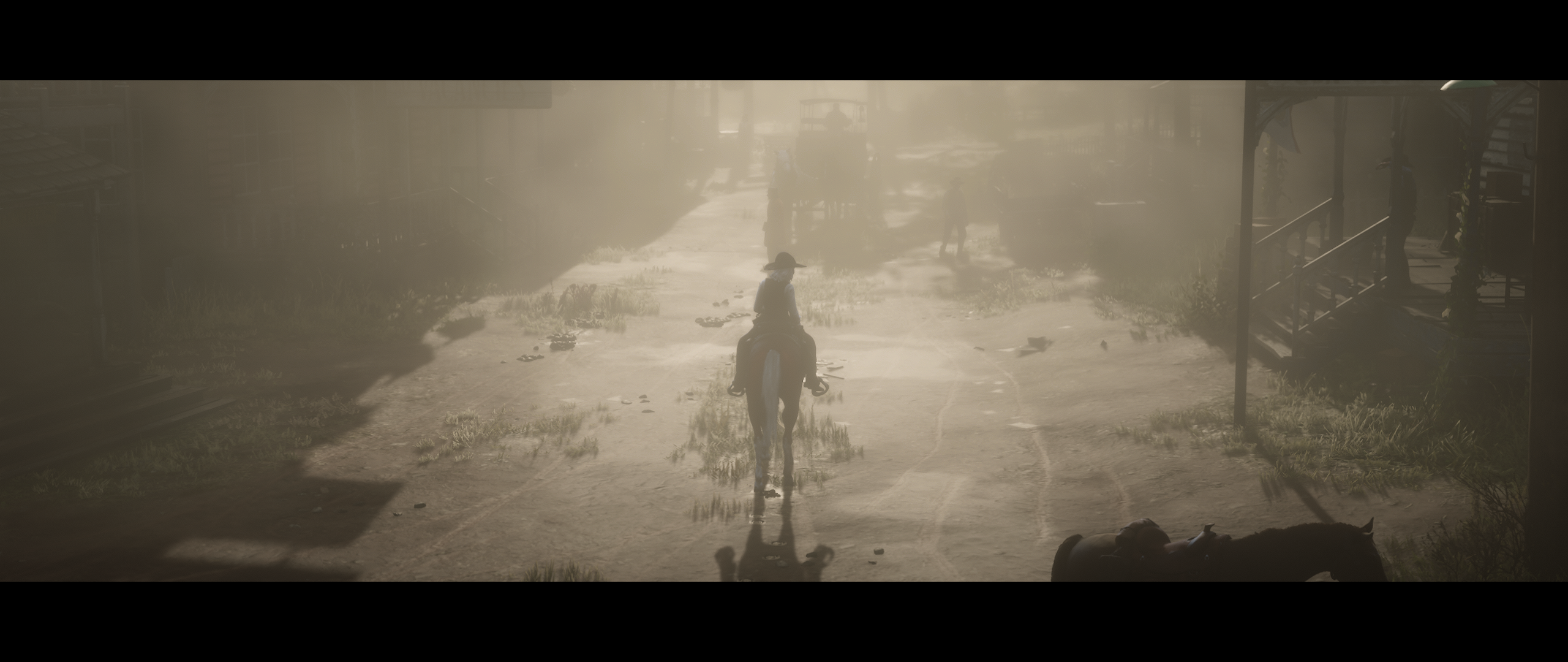 Rockstar Red Dead Redemption 2 Video Games Monochrome Horse Horseback 2560x1080