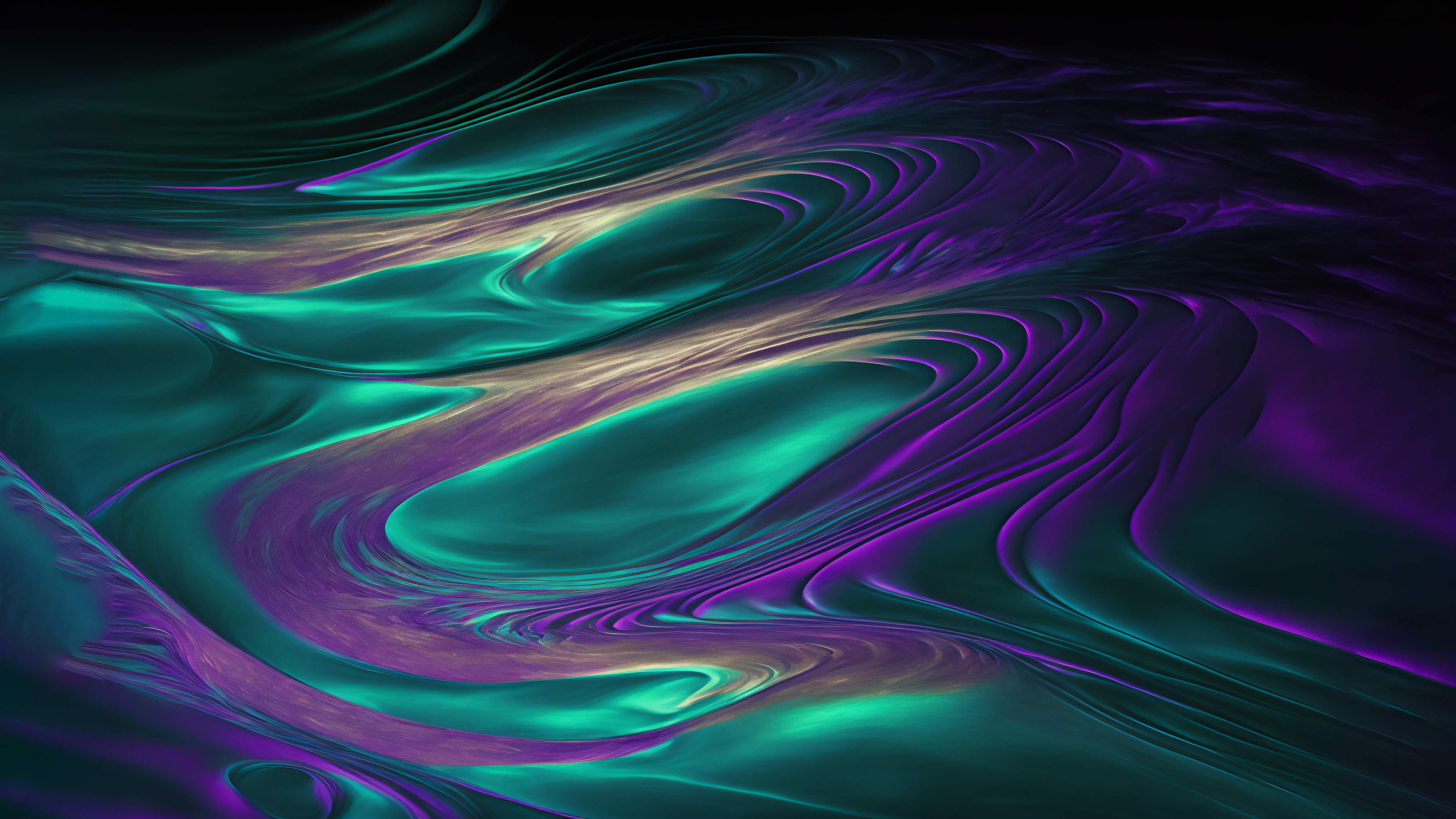 Waves Iridescent Ai Art Abstract 3640x2048