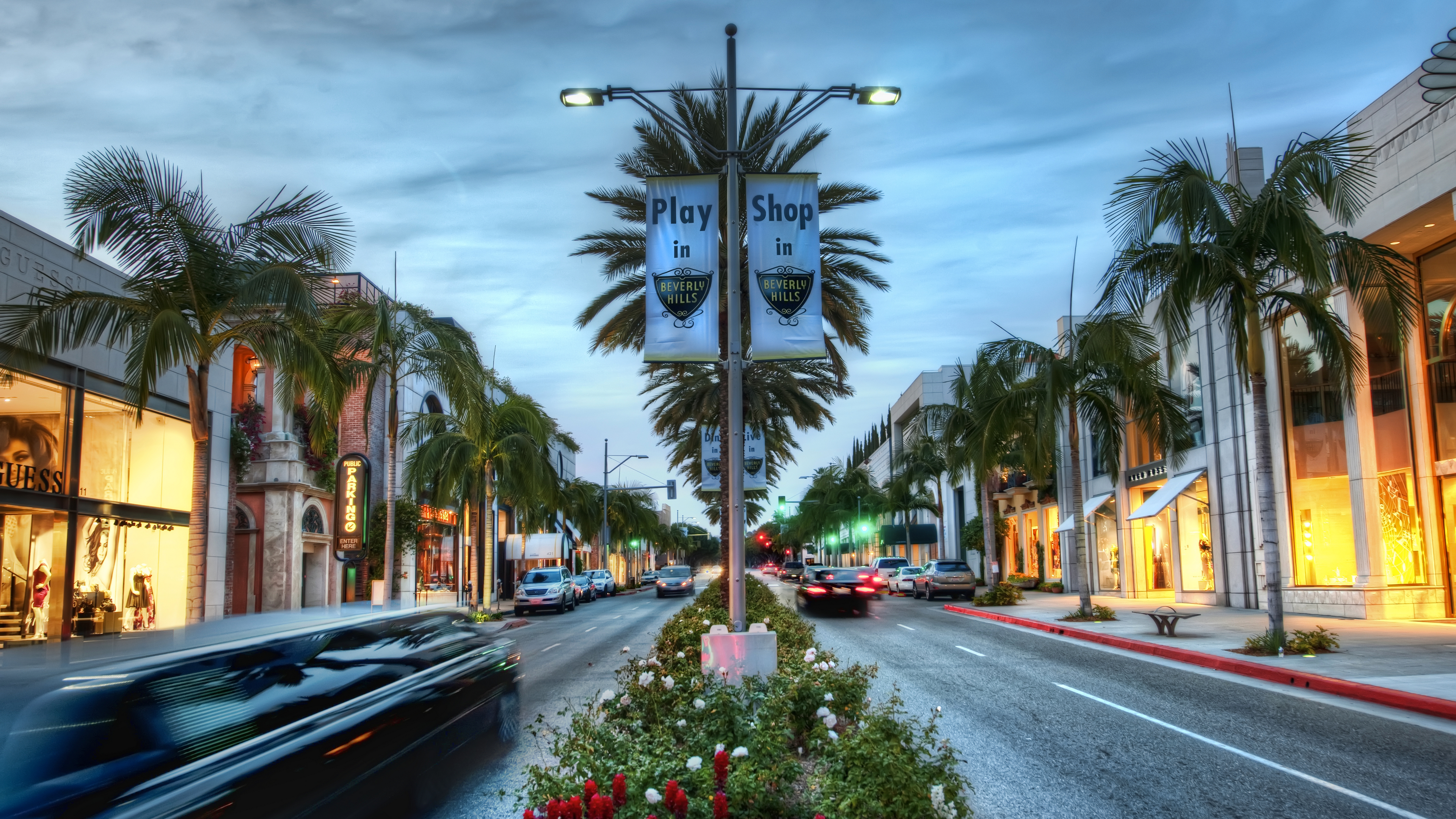 Trey Ratcliff 4K Photography California Car Trees City Building Street Beverly Hills 3840x2160