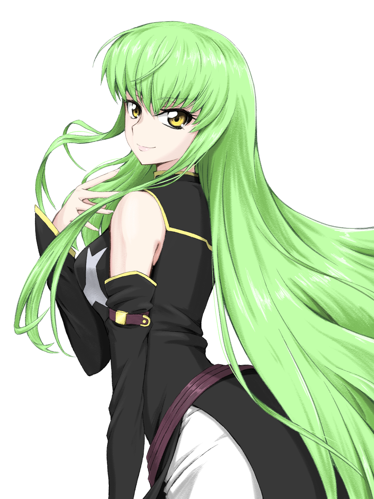 Anime Anime Girls Code Geass C C Code Geass Long Hair Green Hair Super Robot Taisen Artwork Digital  1200x1600