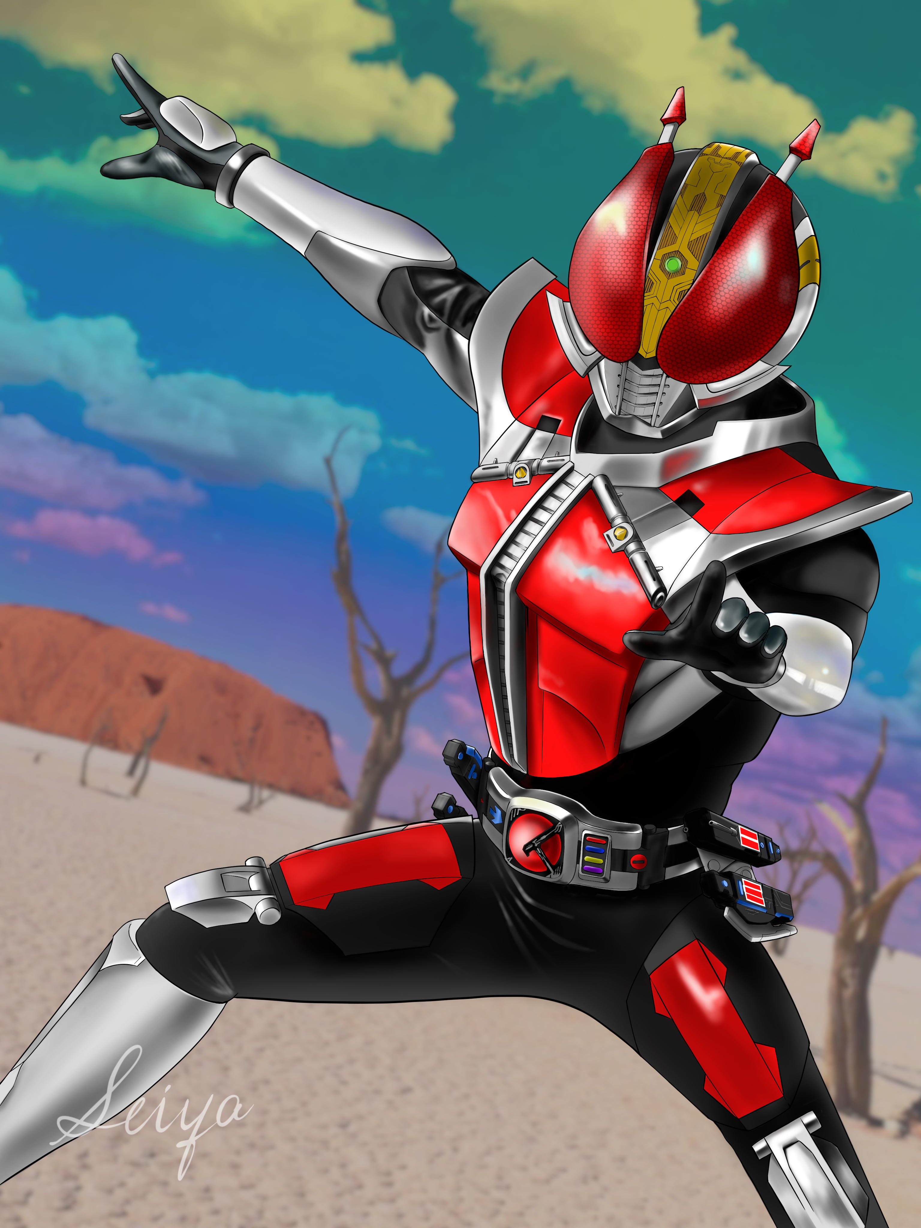 Anime Tokusatsu Kamen Rider Den O Kamen Rider Den O Sword Form Kamen Rider Solo Artwork Digital Art  3072x4096