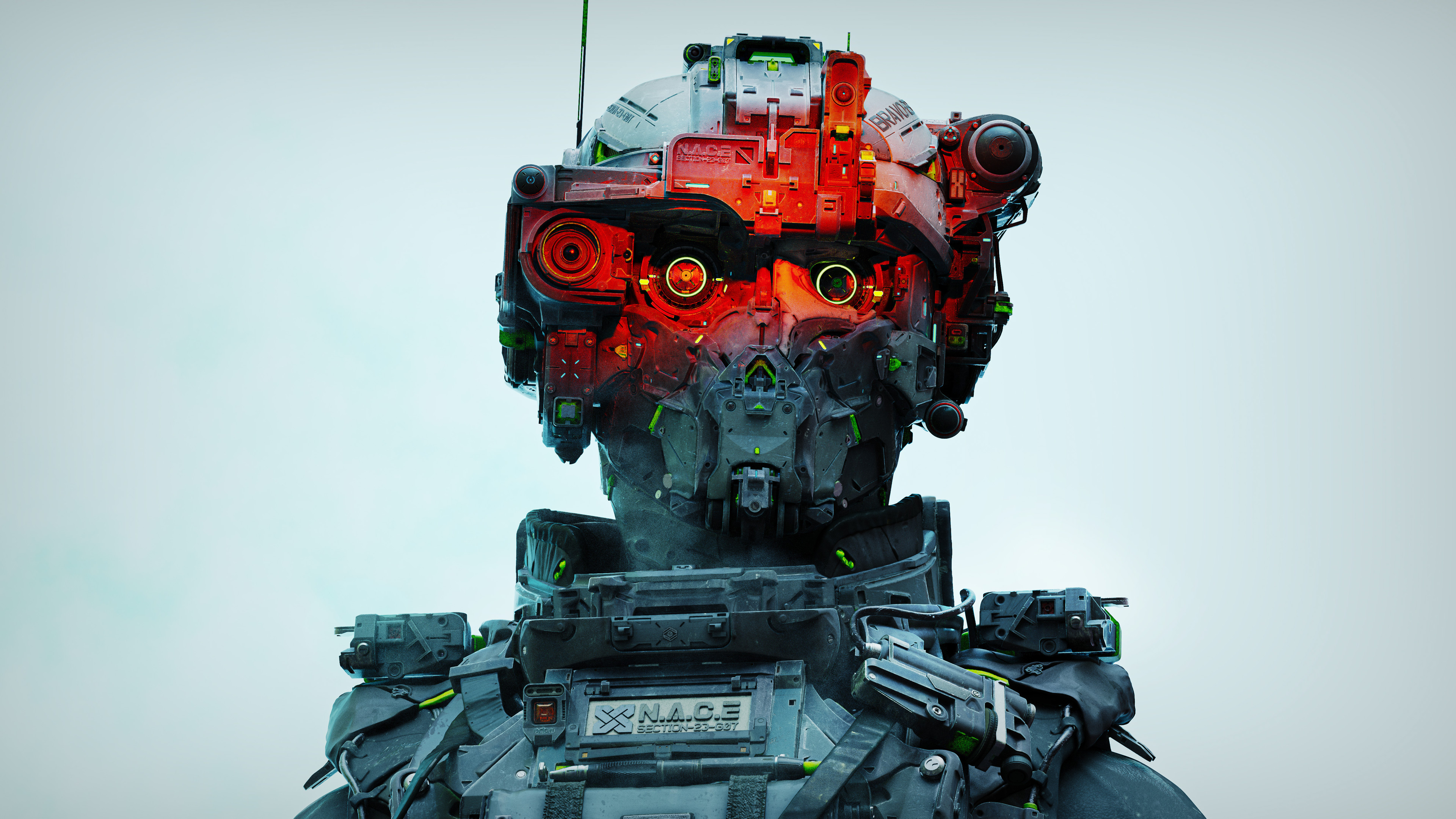 Digital Digital Art Artwork 3D Render Machine Robot Cyborg Soldier Futuristic Science Fiction Concep 3840x2160