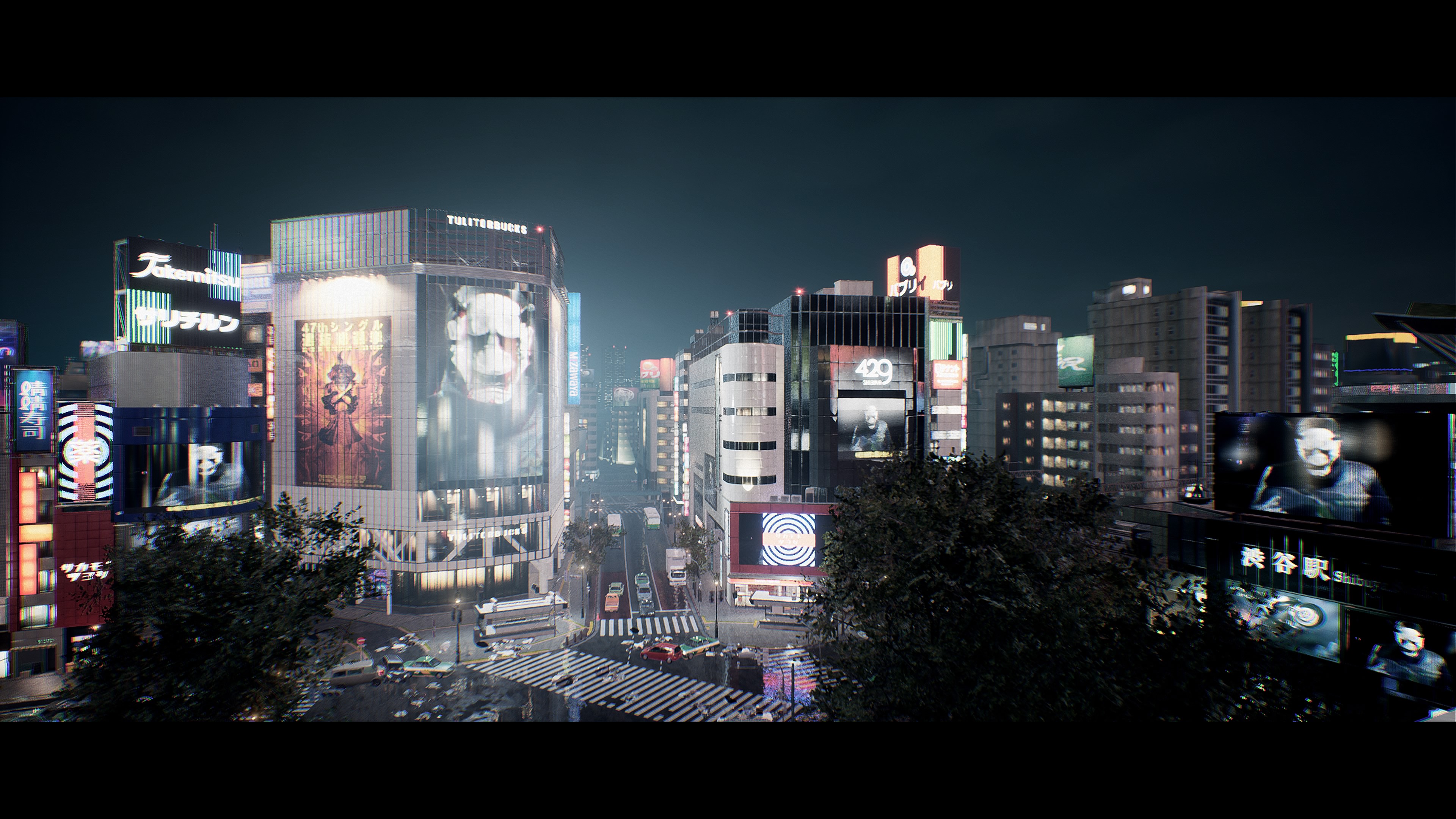 Ghostwire Wire Tokyo Ghostwire Video Games Screen Shot Shibuya City City Lights Street Car Vehicle N 3840x2160