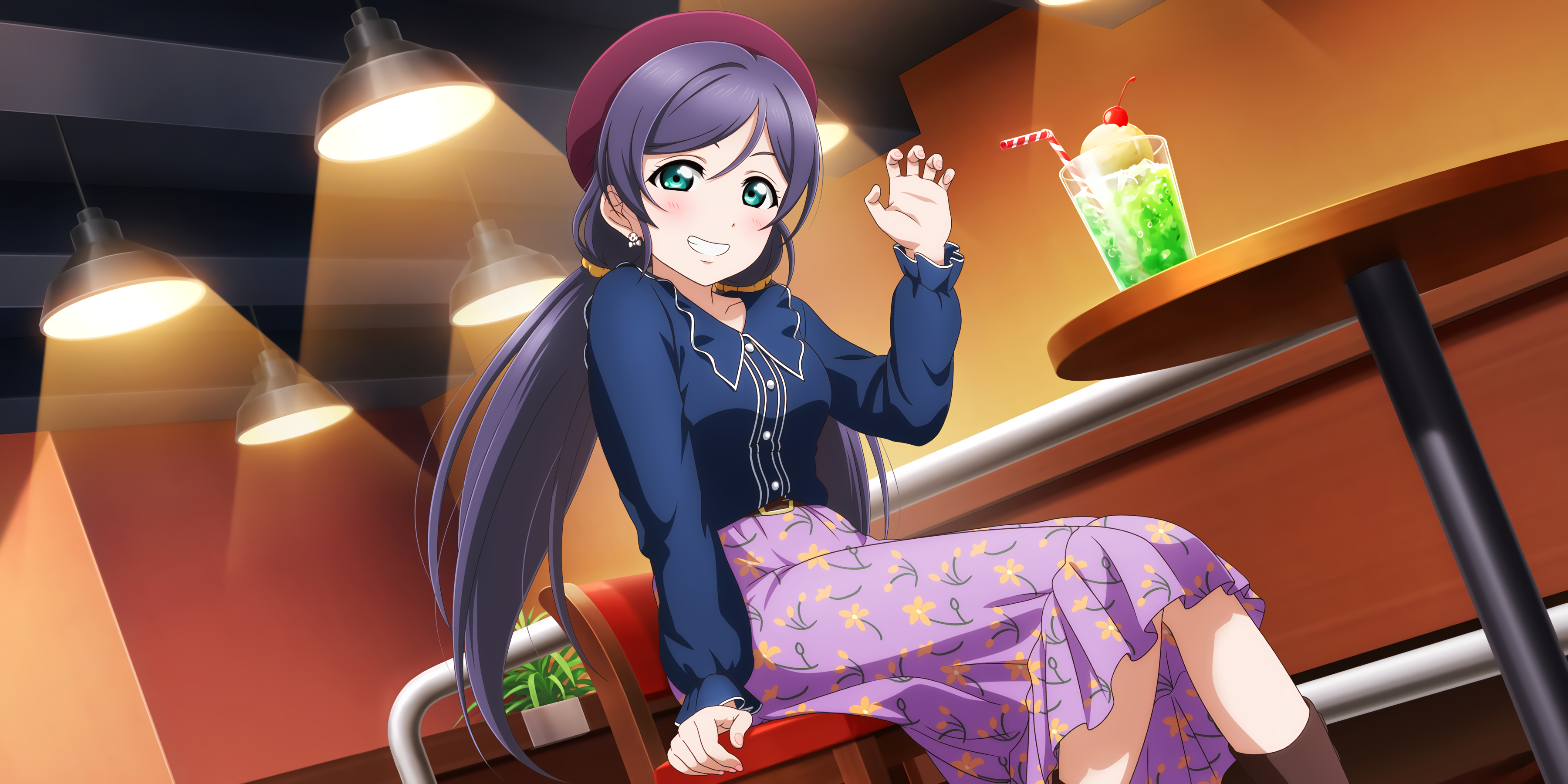 Toujou Nozomi Love Live Anime Anime Girls Drink 3600x1800