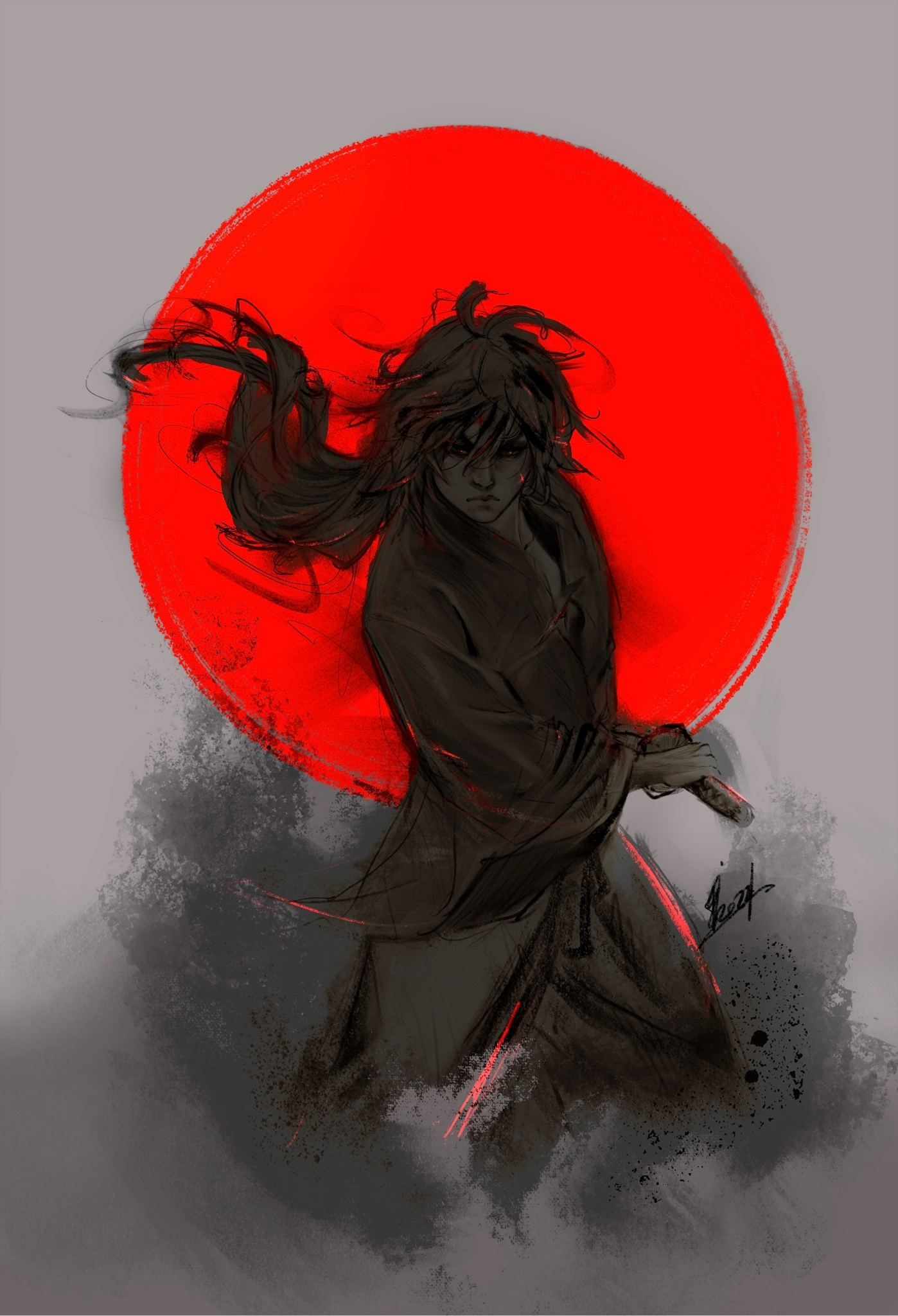 Rurouni Kenshin Himura Kenshin Fan Art Portrait Display Anime Looking At Viewer Anime Boys Long Hair 1398x2048