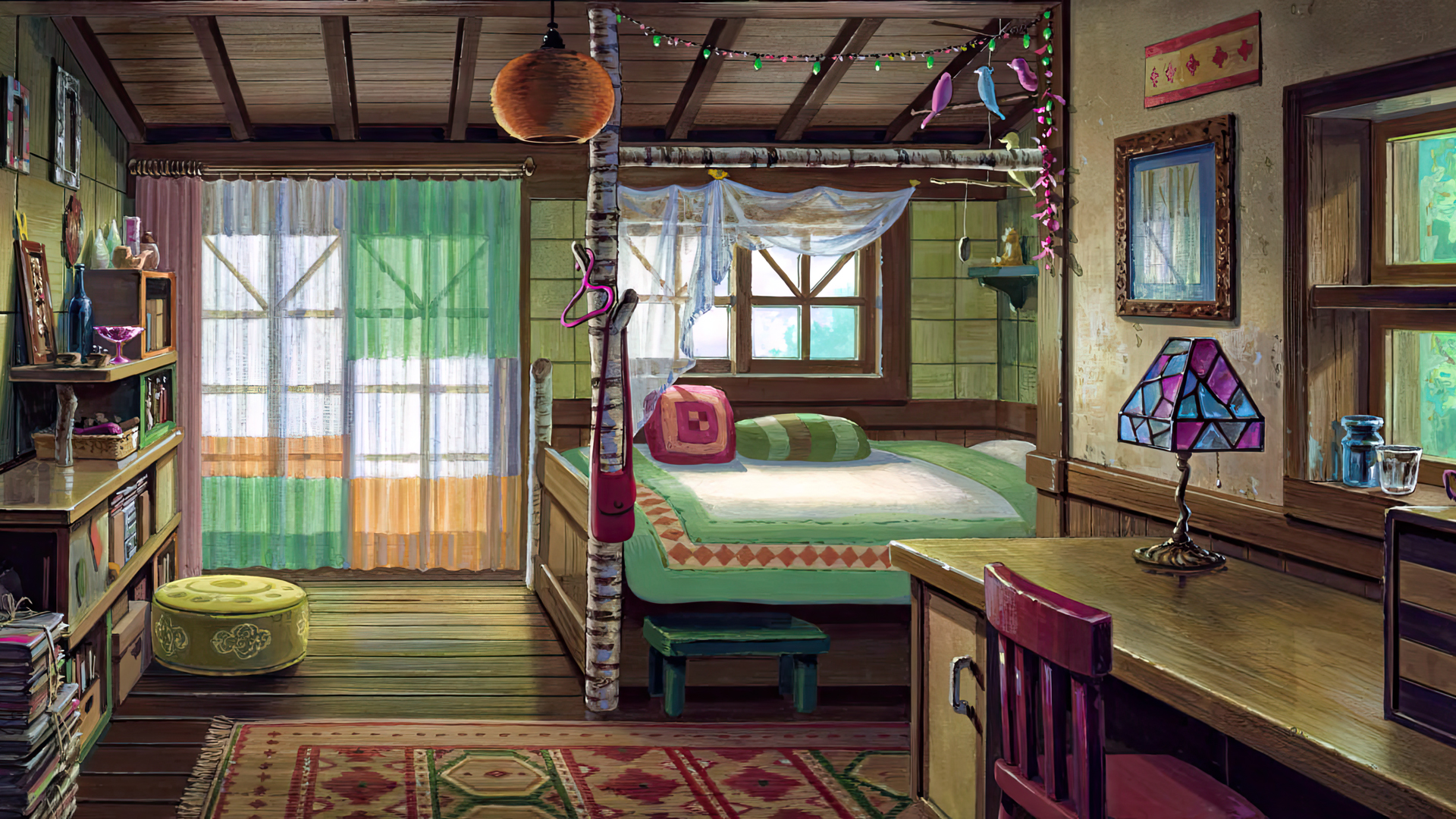When Marnie Was There Studio Ghibli Animated Movies Film Stills Interior Anime Table Bed Curtains Ca 1920x1080