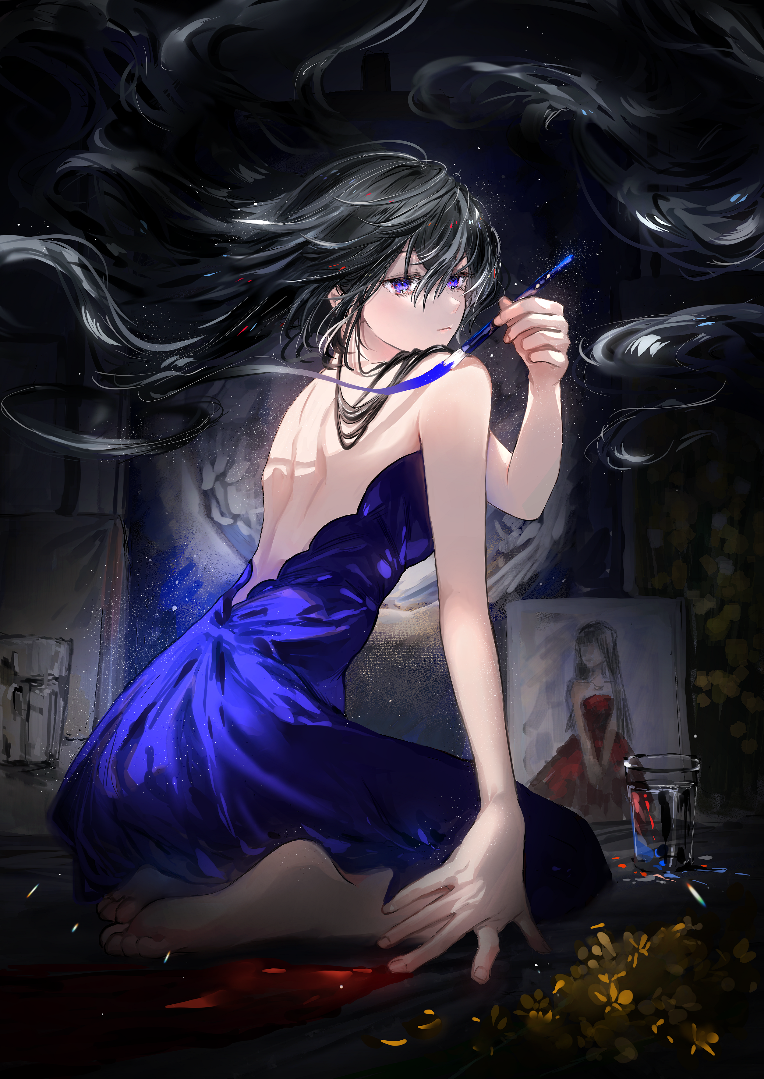 Anime Anime Girls Gigzagu123 Artwork Dress Barefoot 2508x3541