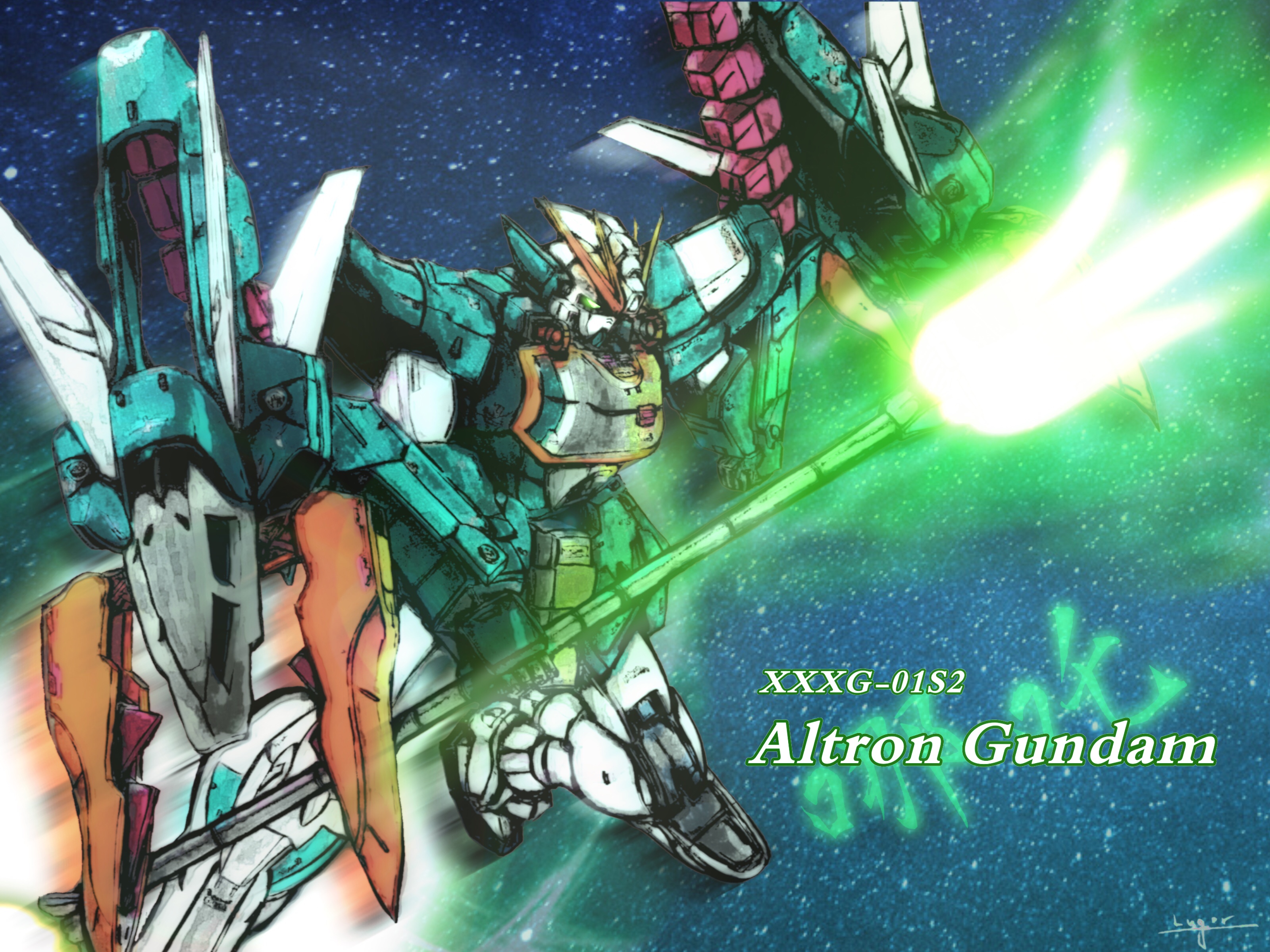 Anime Mechs Super Robot Taisen Gundam Mobile Suit Gundam Wing Altron Gundam Artwork Digital Art Fan  3200x2400