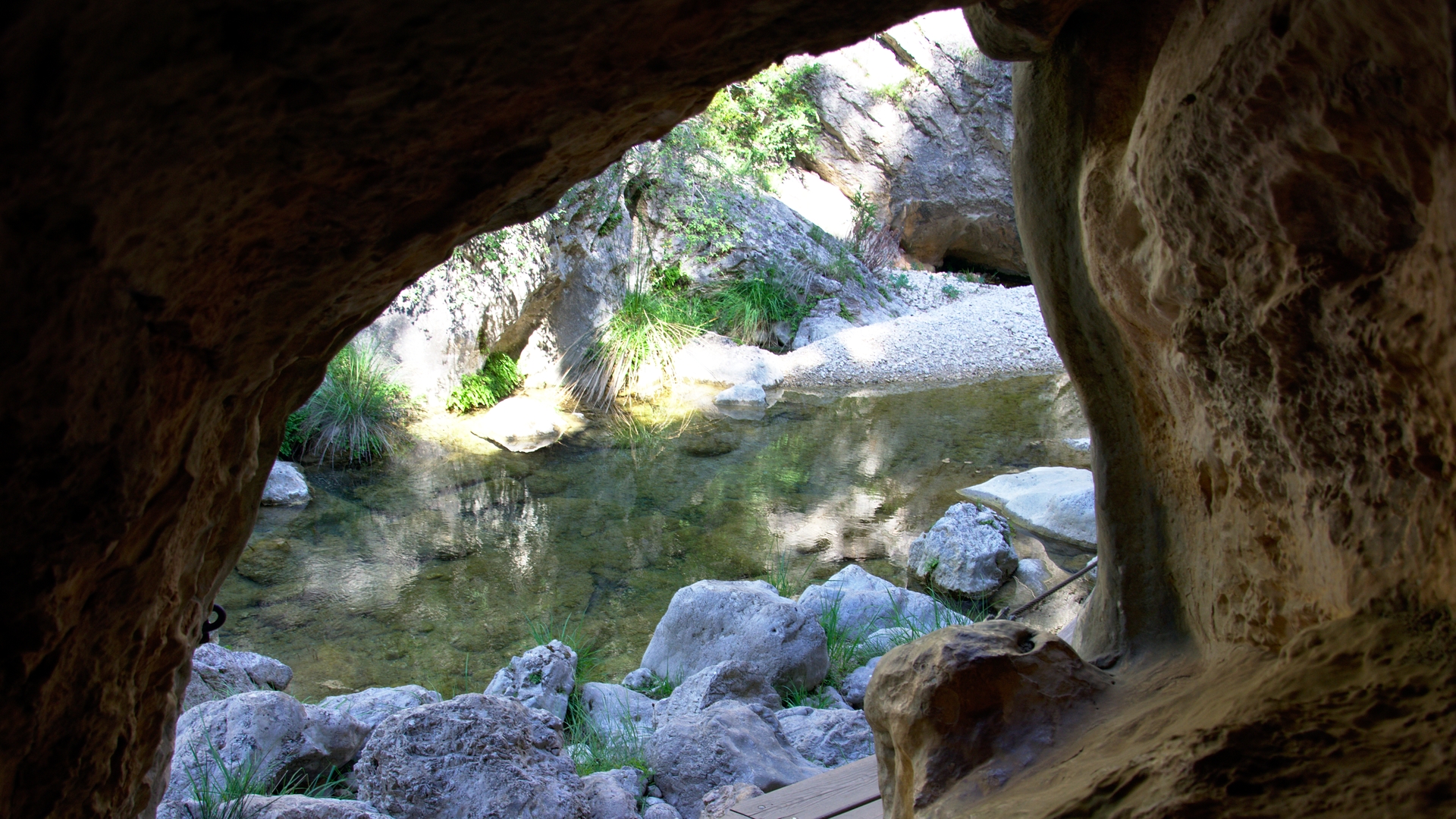 Nature Water River Landscape Spain Teruel Rocks 1920x1080