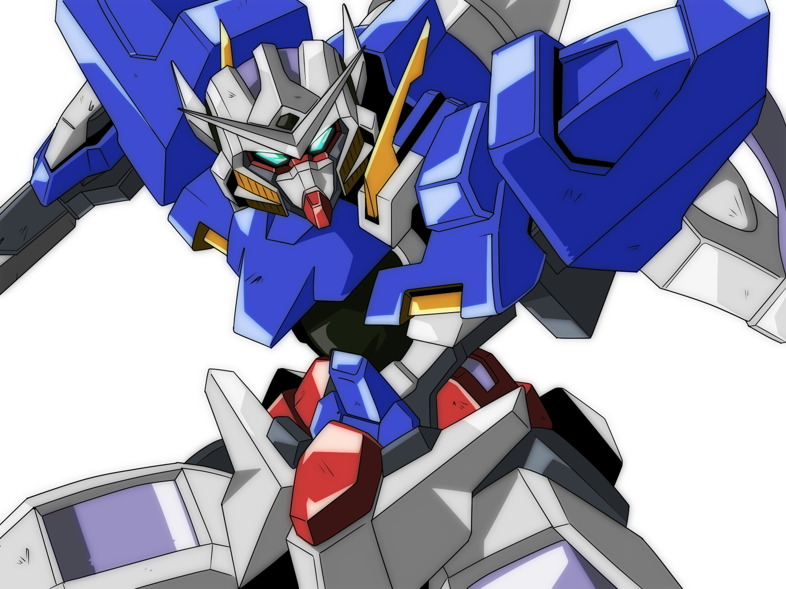 Anime Mechs Gundam Super Robot Taisen Mobile Suit Gundam 00 Gundam Exia Artwork Digital Art Fan Art 1600x1200