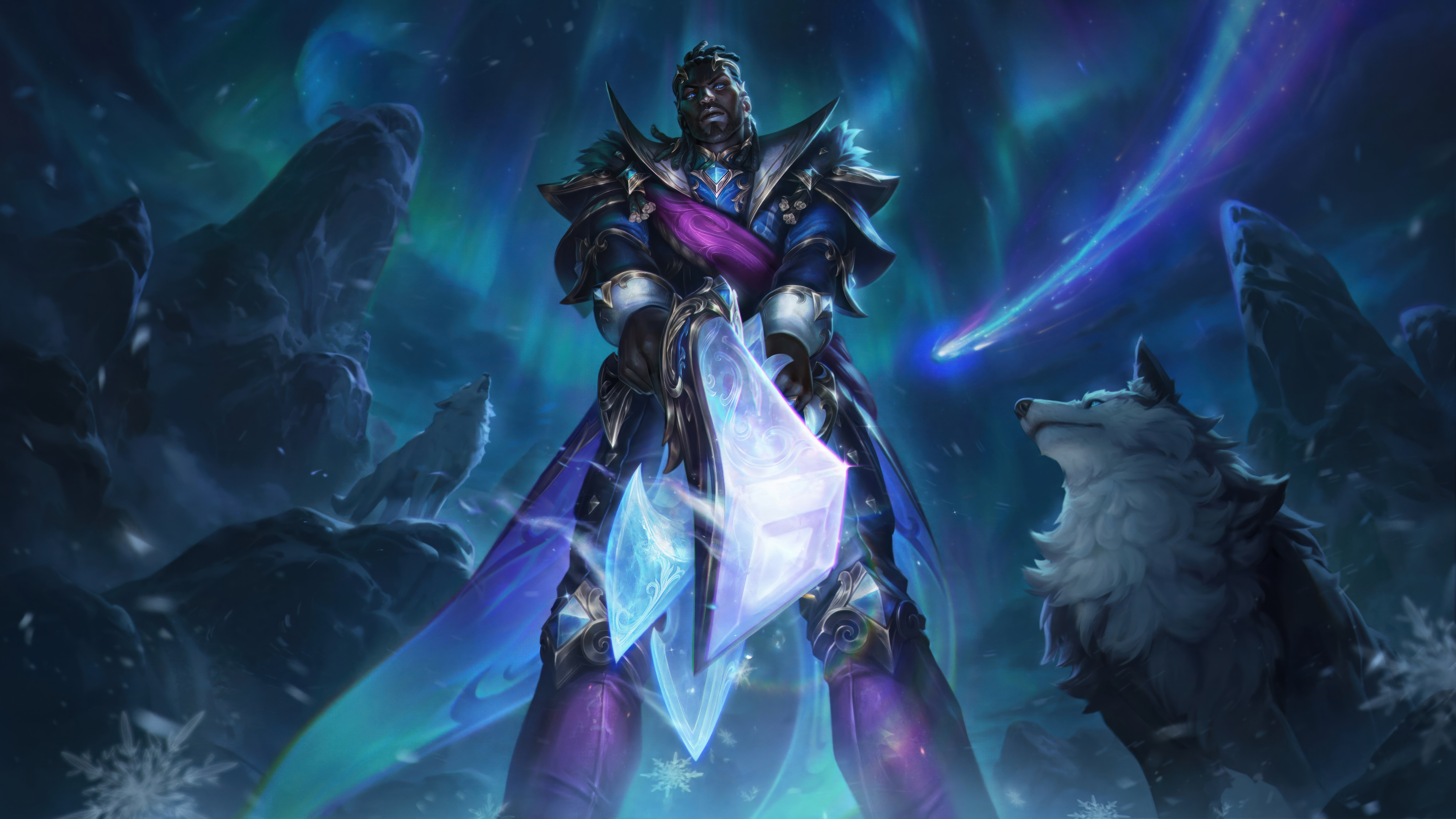 Video Games GZG Riot Games Digital Art League Of Legends Lucian League Of Legends Winterblessed Leag 7680x4320