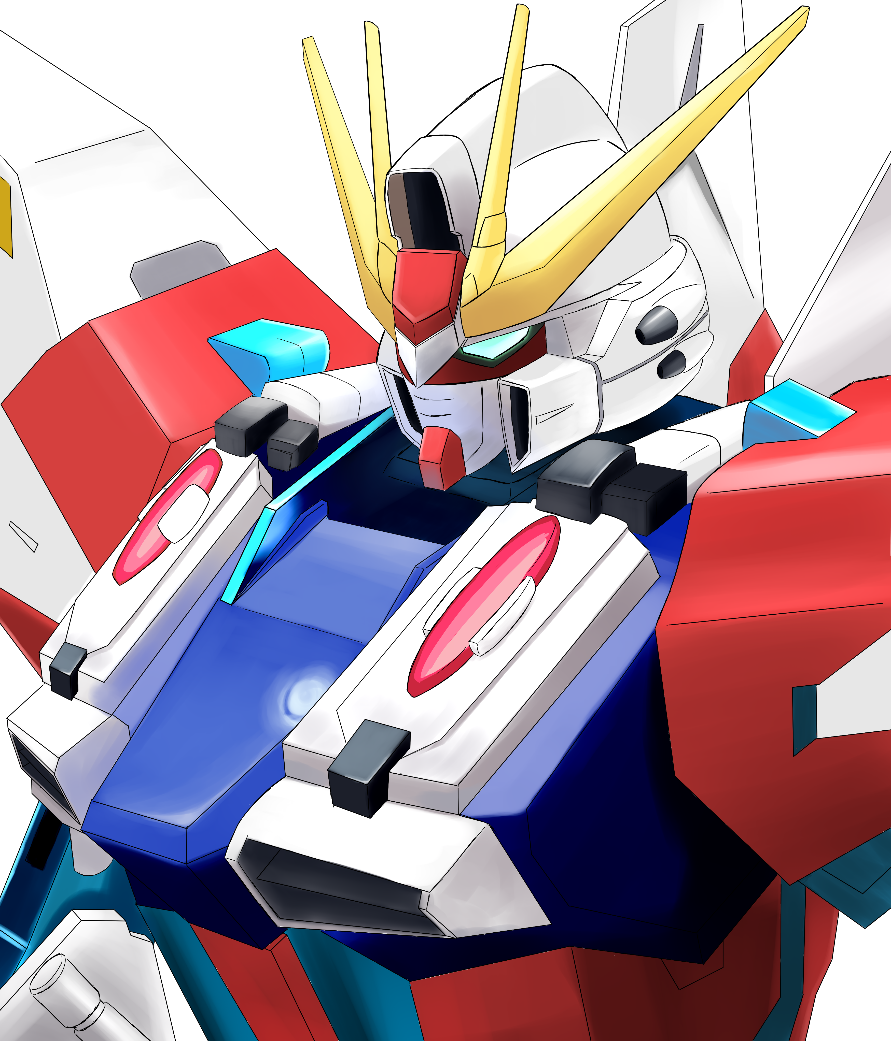 Anime Mechs Gundam Build Fighters Star Build Strike Gundam Super Robot Taisen Gundam Artwork Digital 3500x4092
