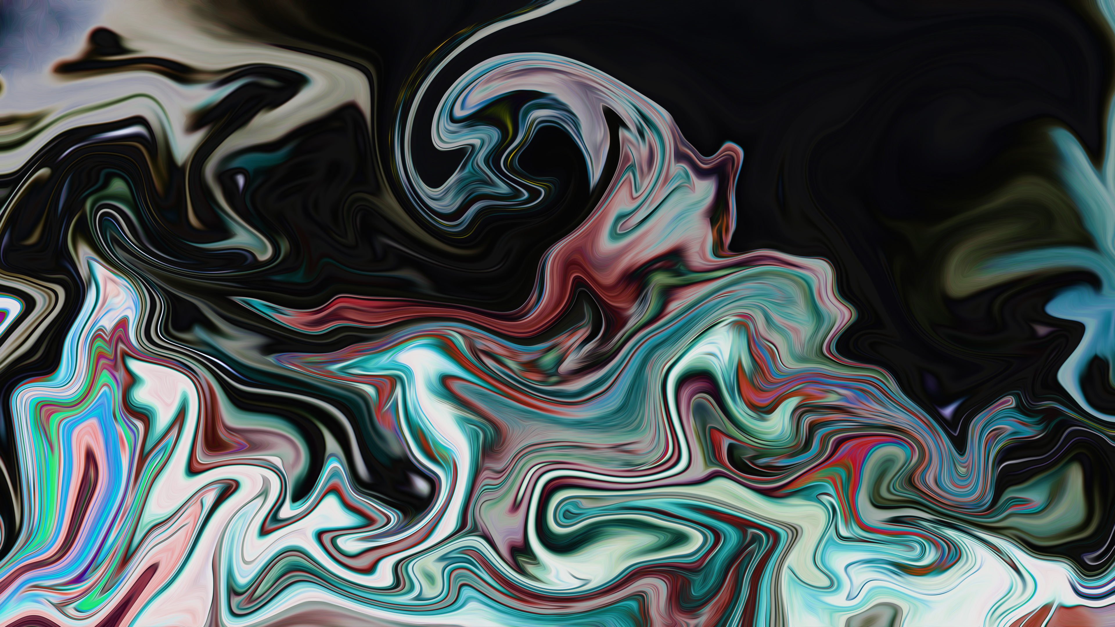 Abstract Fluid Liquid Illustration Graphic Design Artwork Digital Art Shapes Colorful Oil Painting B 3840x2160