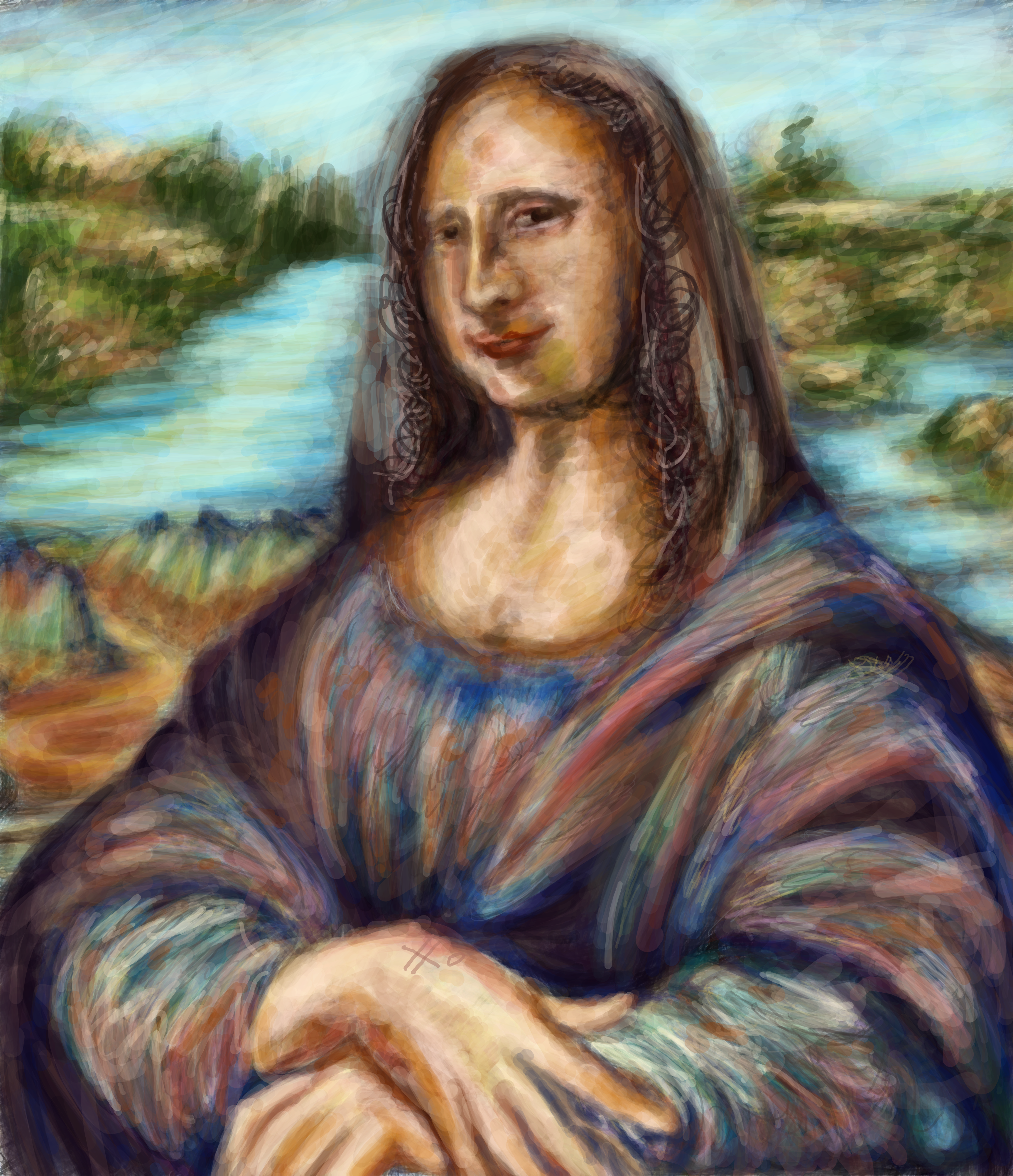 Mona Lisa Leonardo Da Vinci Classic Art Oil Painting Digital Painting FishermanHo Painting Artwork 3452x4008