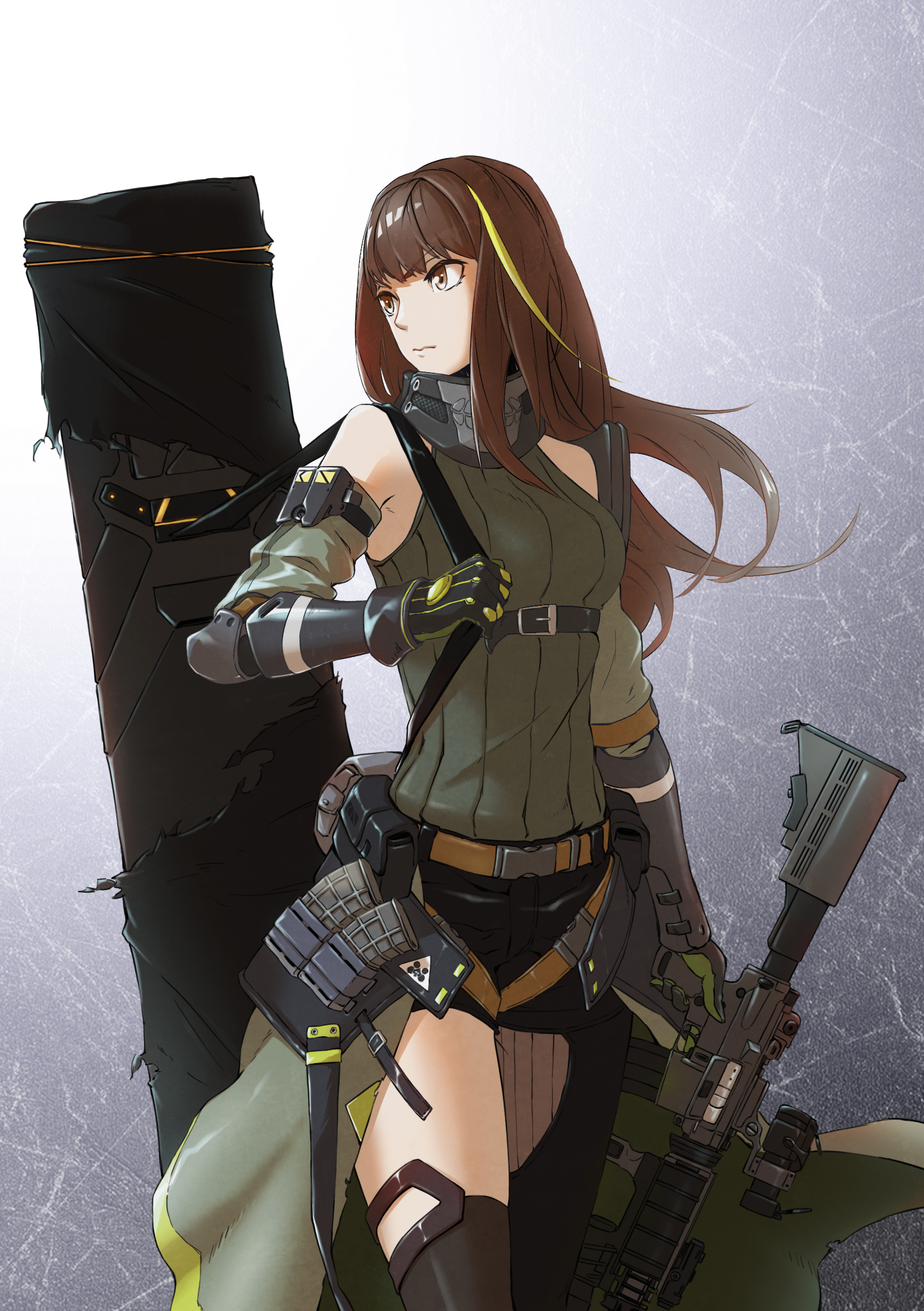 Anime Anime Girls Girls Frontline M4A1 Girls Frontline Long Hair Brunette Solo Artwork Digital Art F 1748x2480