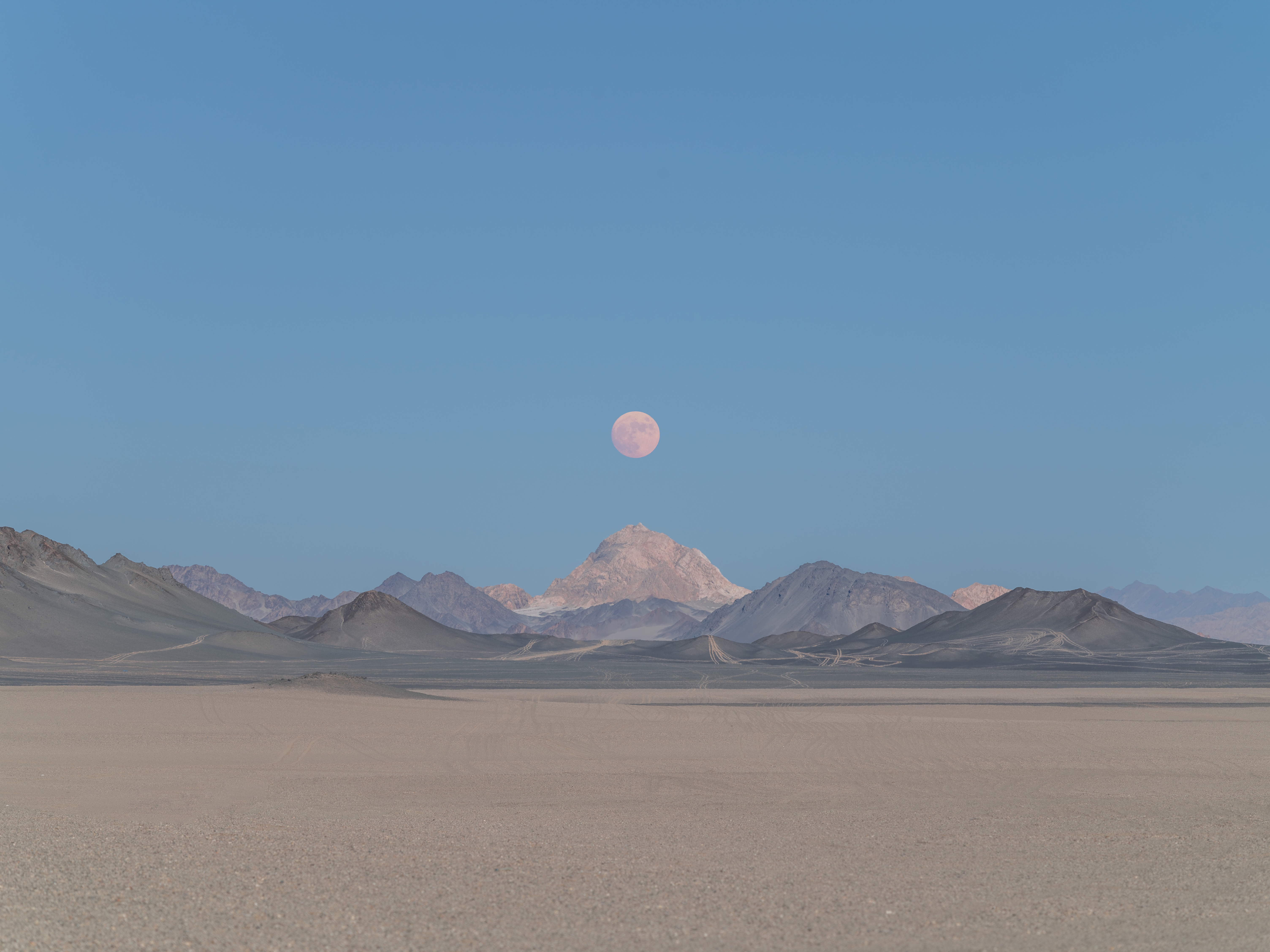 Mountain View Tibet Full Moon Moon Landscape Nature Clear Sky 6016x4510