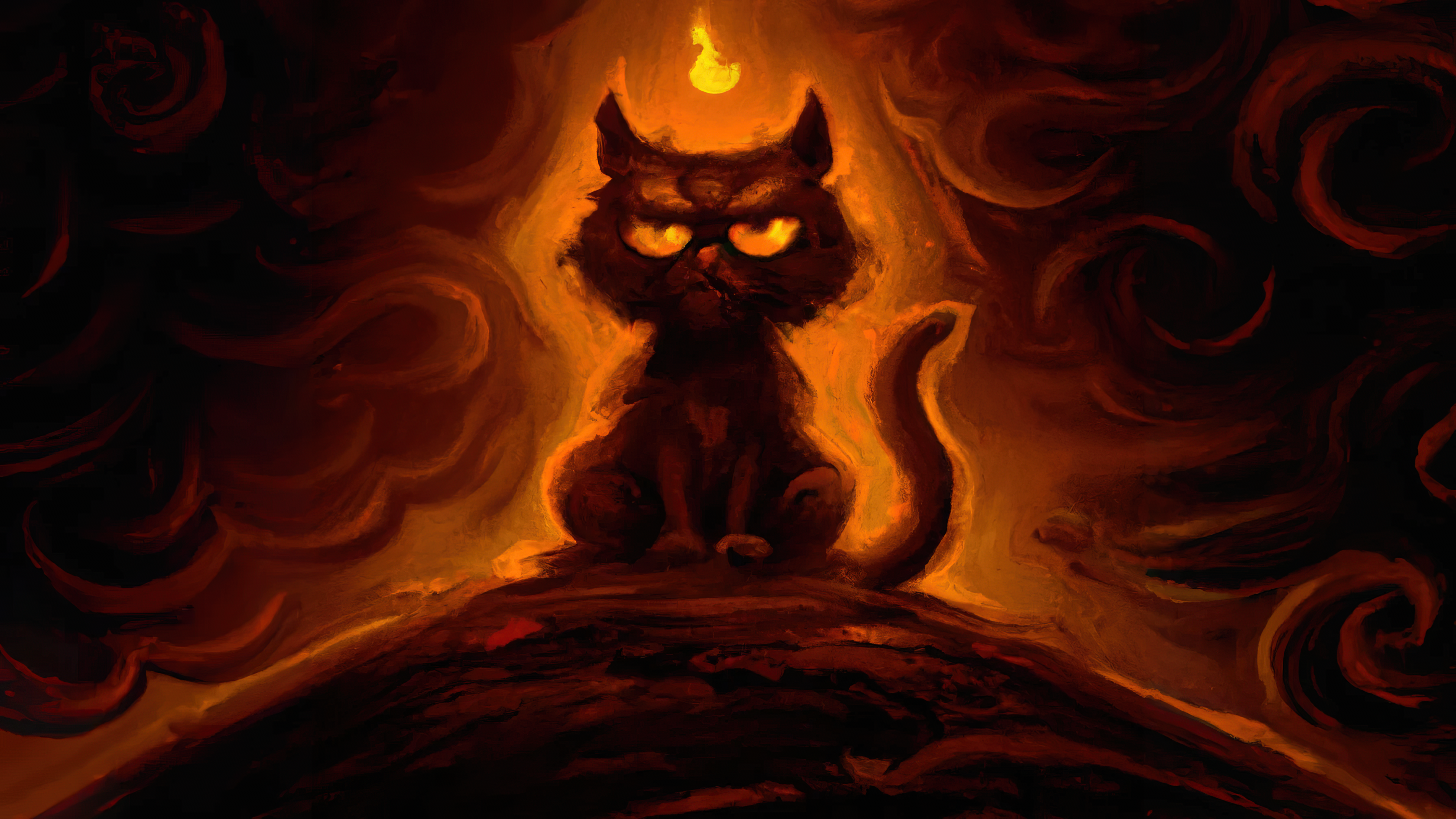 Ai Art Ai Painting Painting Cats Demon Fantasy Art 3840x2160