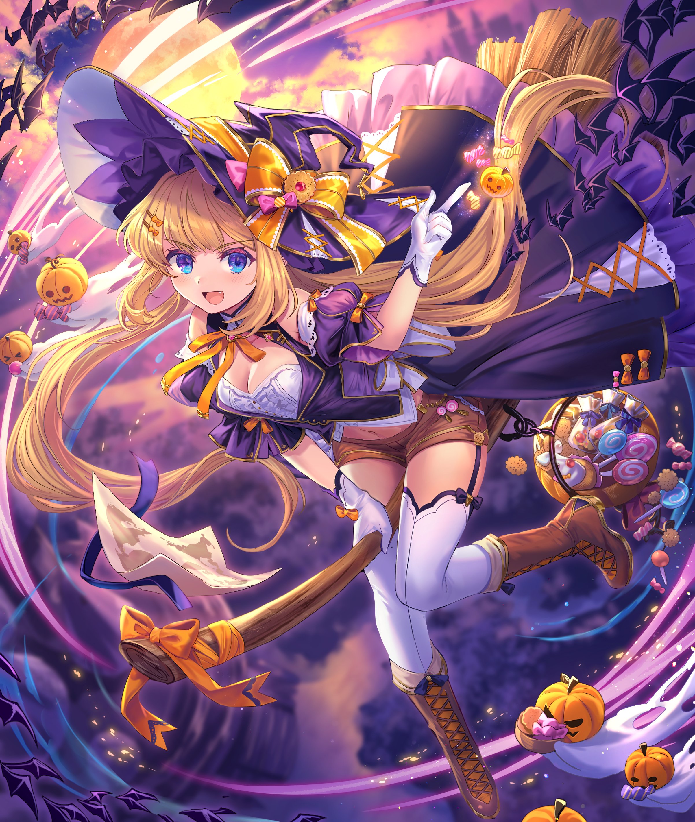 Shichigatsu Witch Hat Portrait Display Candy Anime Girls Long Hair Witch Looking At Viewer Blonde Bl 2404x2843