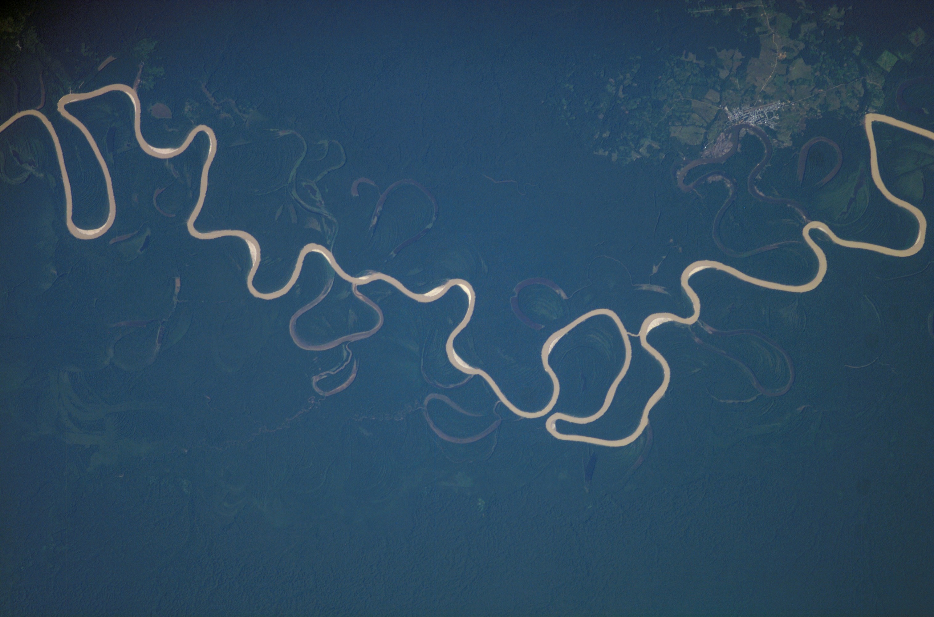 Aerial View Photography Nature Orbital View River Amazonian Blue Background 3032x2005