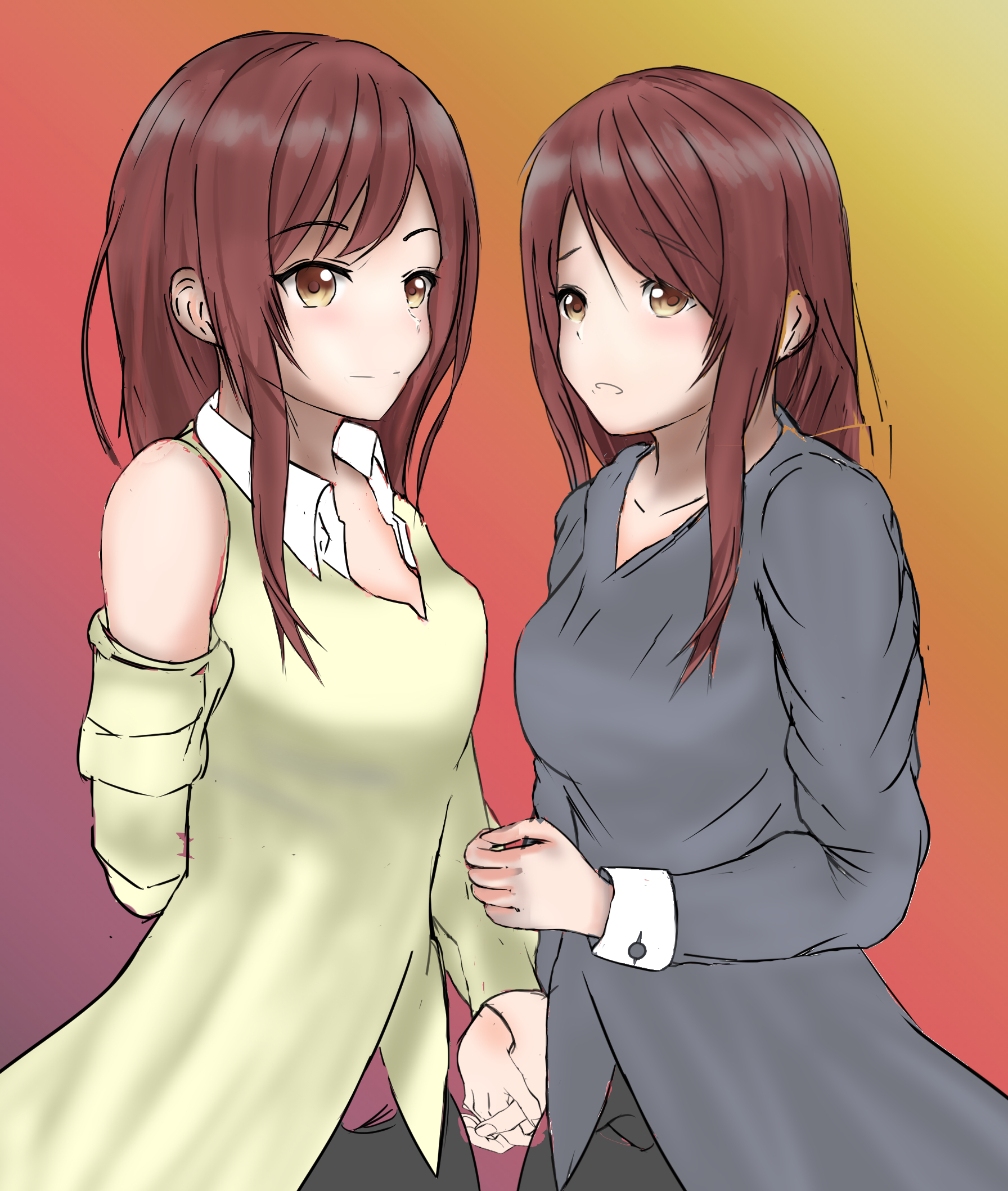 Oosaki Amana Oosaki Tenka Twins Long Hair Brunette THE IDOLM STER The Idolmaster Shiny Colors Anime  1792x2117