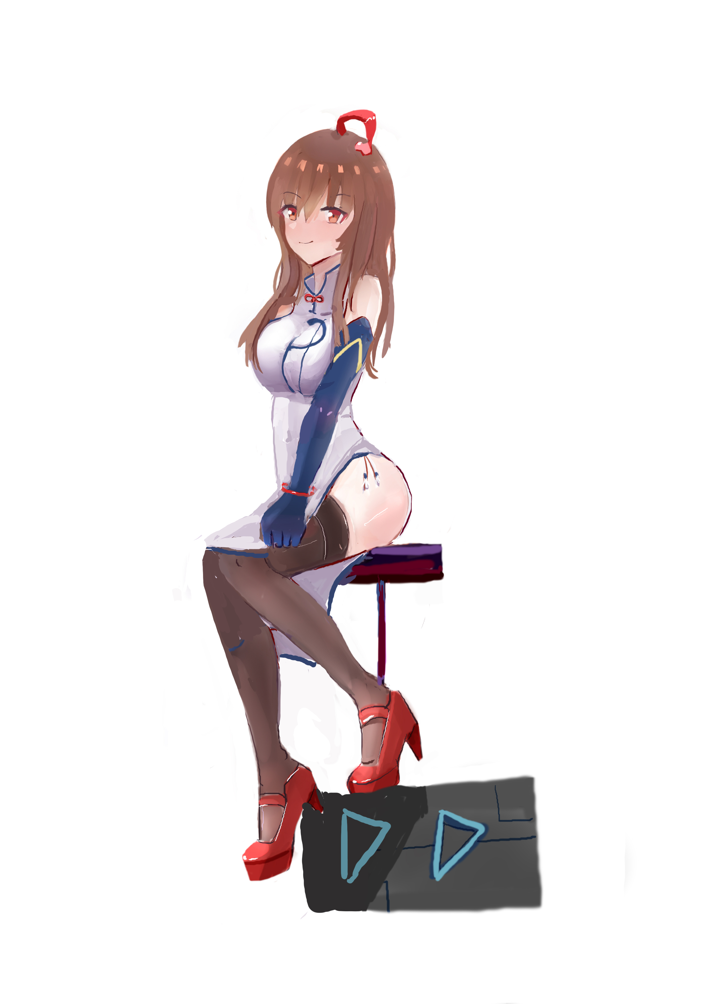 Anime Anime Girls Virtual Youtuber Shinka Musume Long Hair Brunette Artwork Digital Art Fan Art 2480x3508