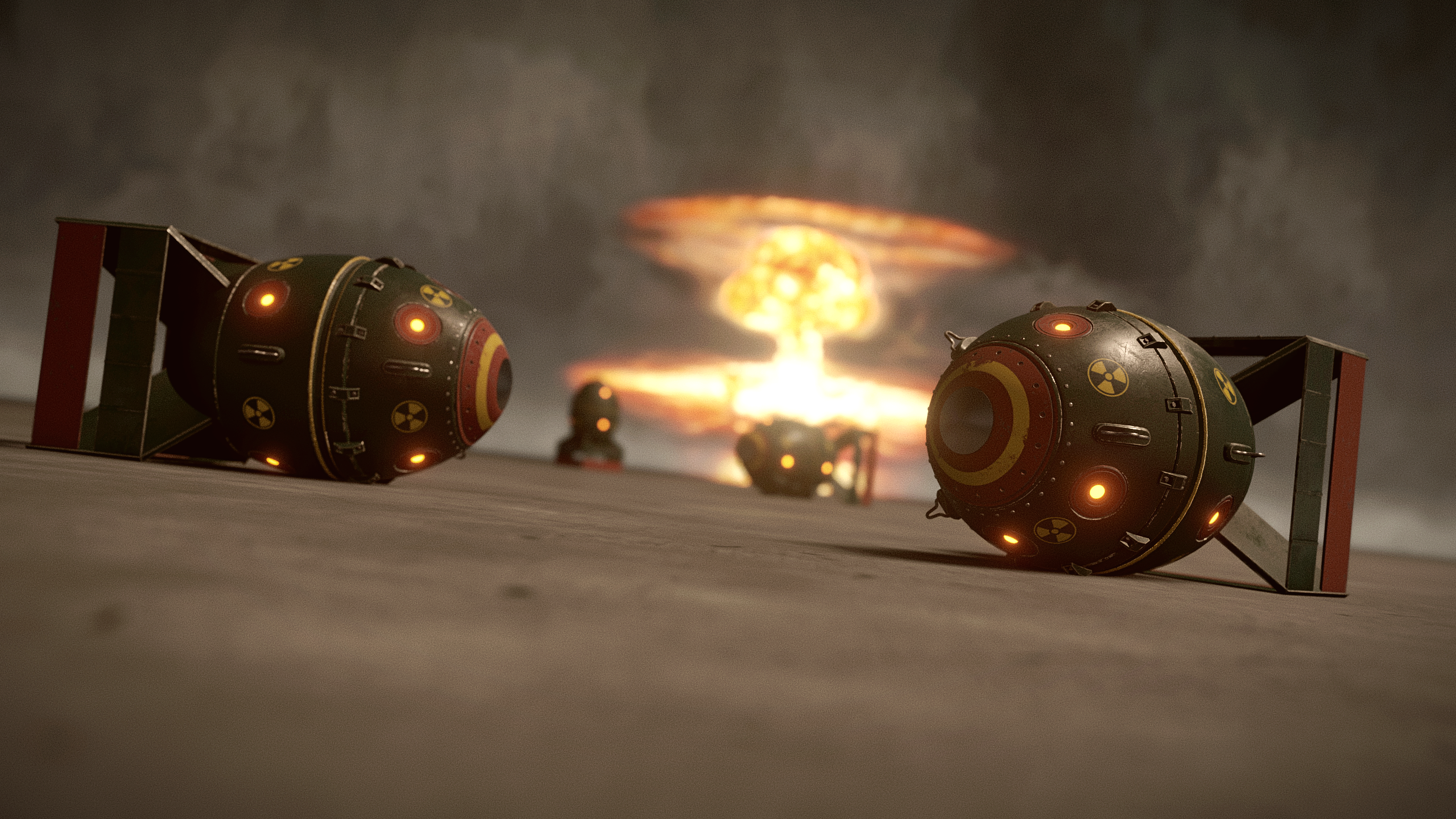 Nuclear Radiation Military Explosion Fictional RMBK 4000 Weapon 2560x1440