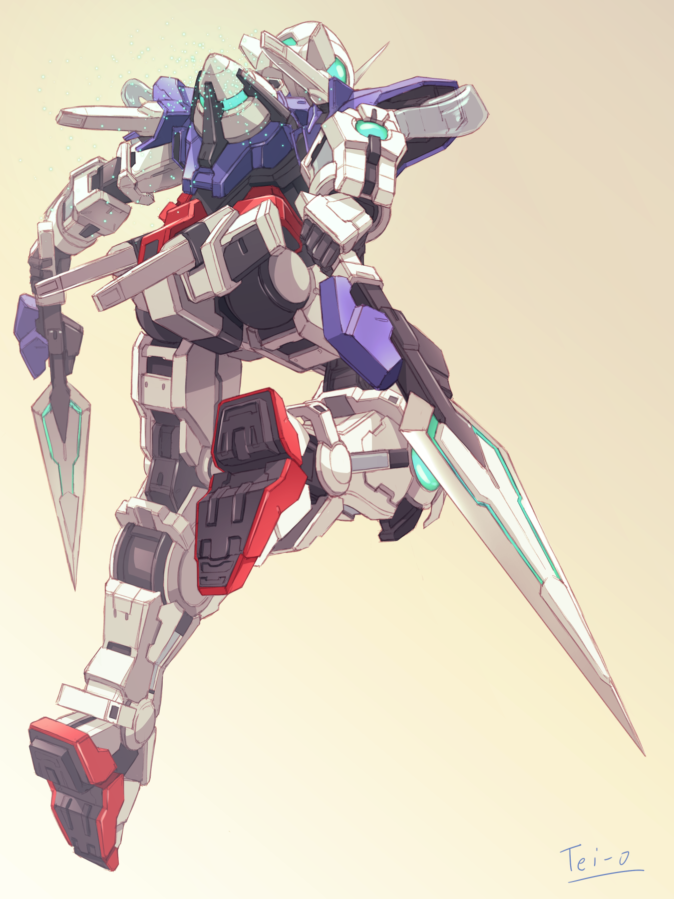 Anime Mechs Super Robot Taisen Gundam Mobile Suit Gundam 00 Gundam Exia Artwork Digital Art Fan Art 1350x1800