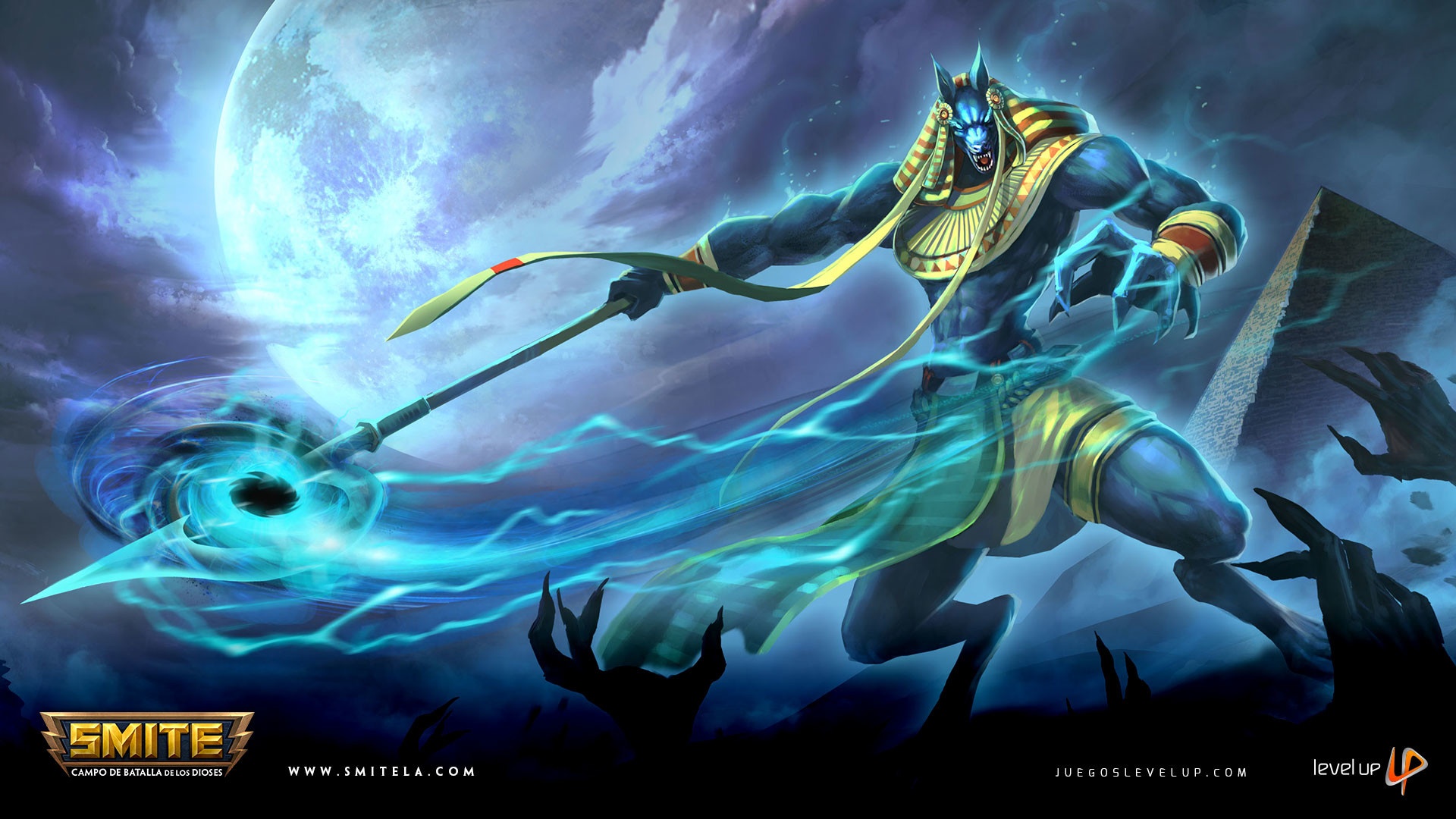 Anubis Egyptian Anthro Video Games Video Game Characters Logo Moon Pyramid 1920x1080