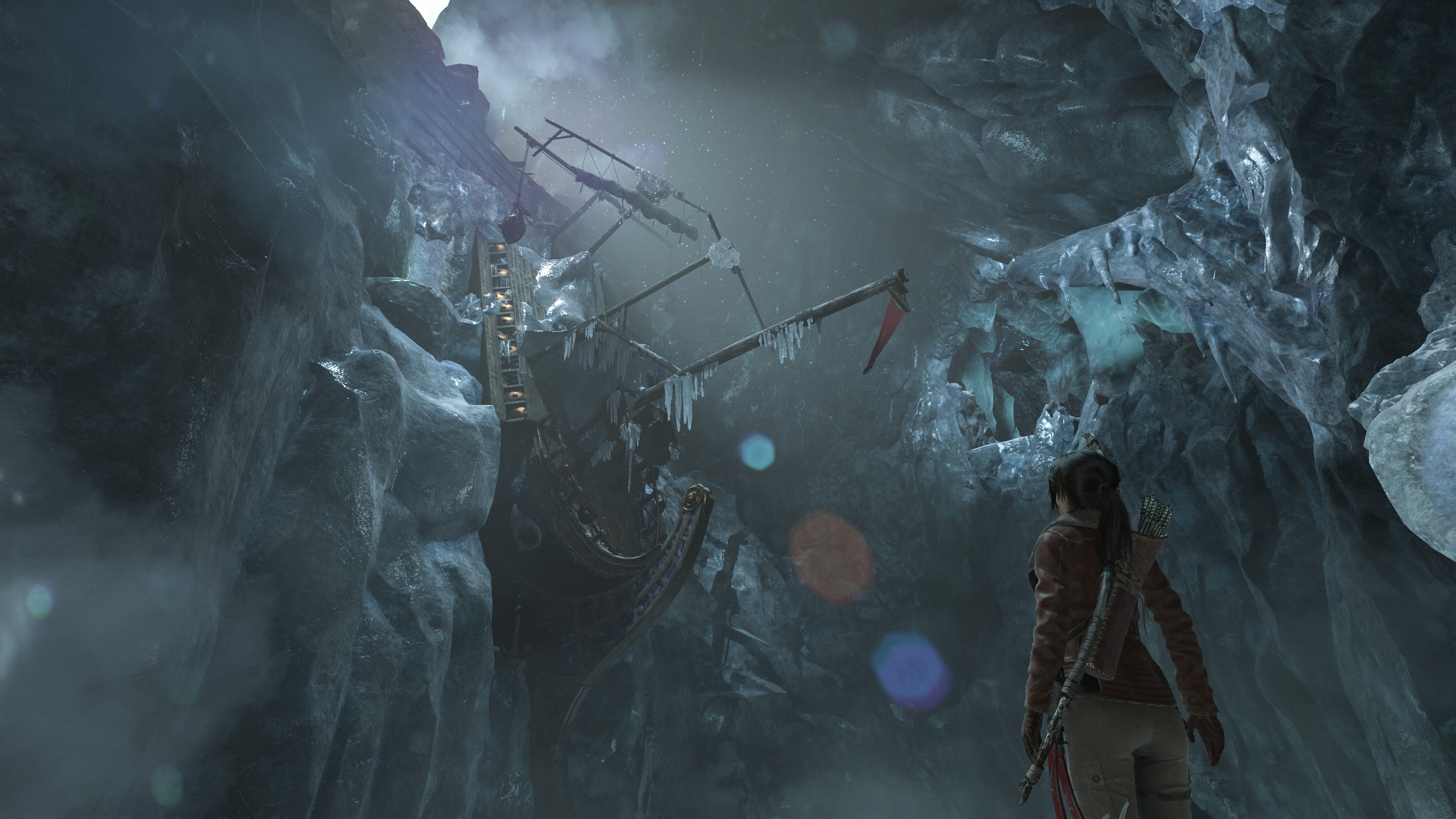 Screen Shot Rise Of The Tomb Raider Lara Croft Tomb Raider Ice Ship Cave Video Games 2560x1440