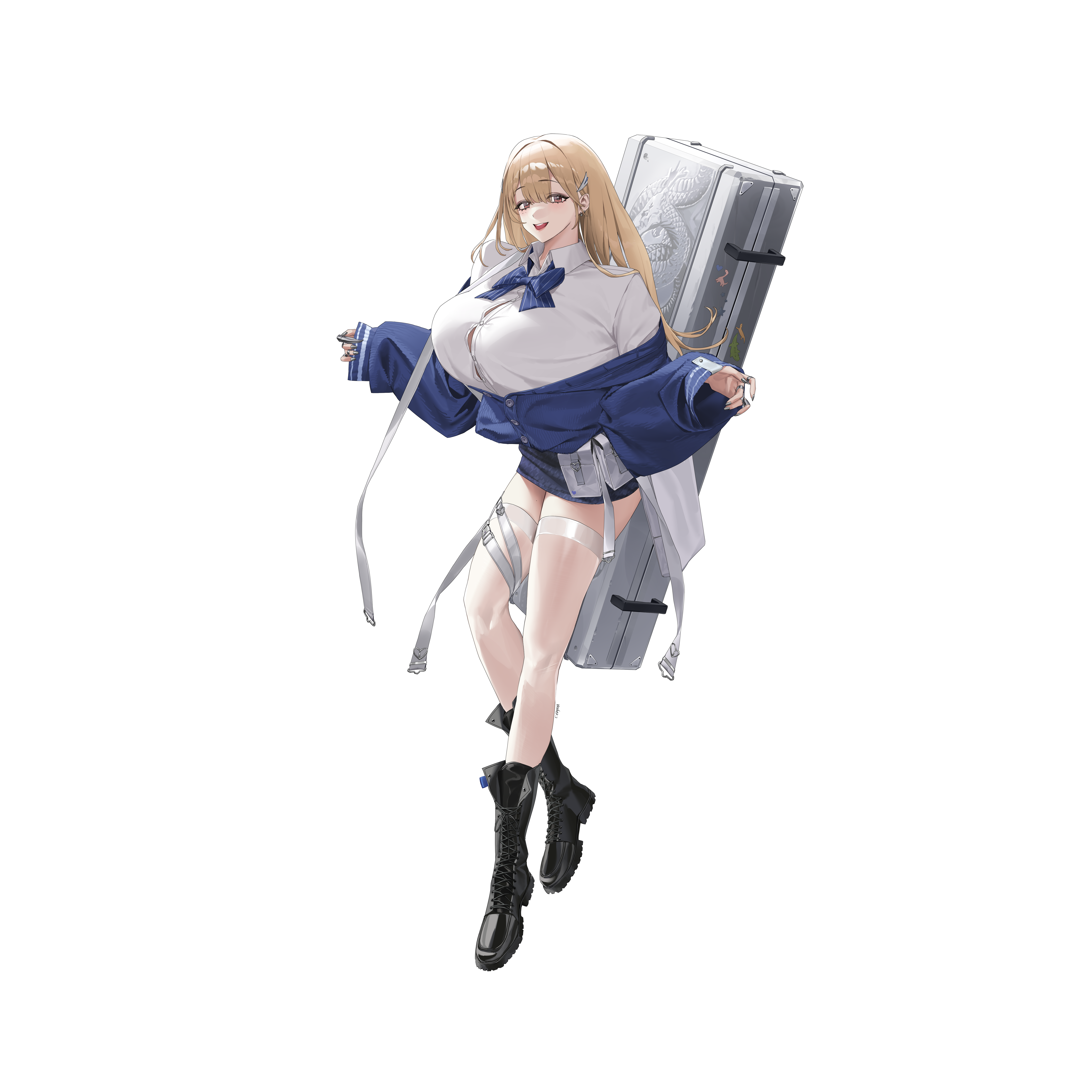 Anime Anime Girls Nikke The Goddess Of Victory Tia Nikke Goddess Of Victory Simple Background Blonde 7000x7000