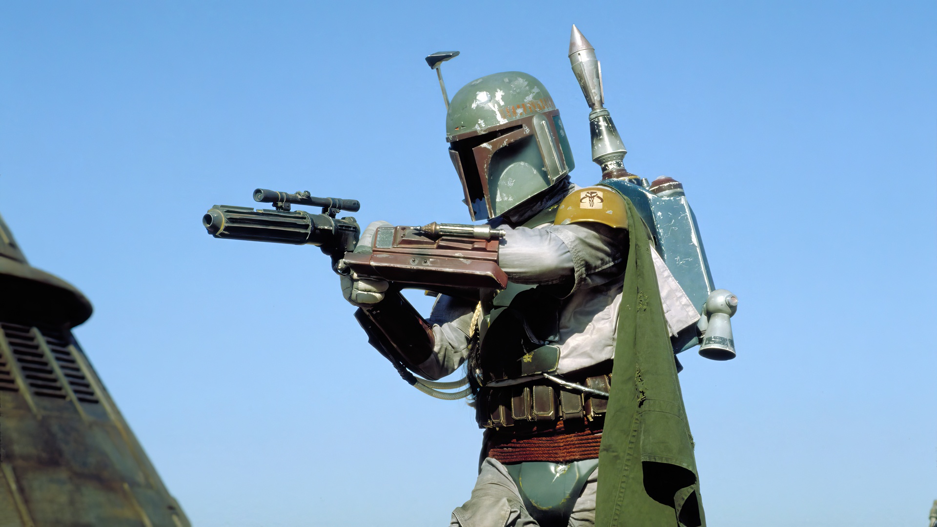 Star Wars Return Of The Jedi Boba Fett Blaster Movies Film Stills Armor Minimalism Simple Background 1920x1080