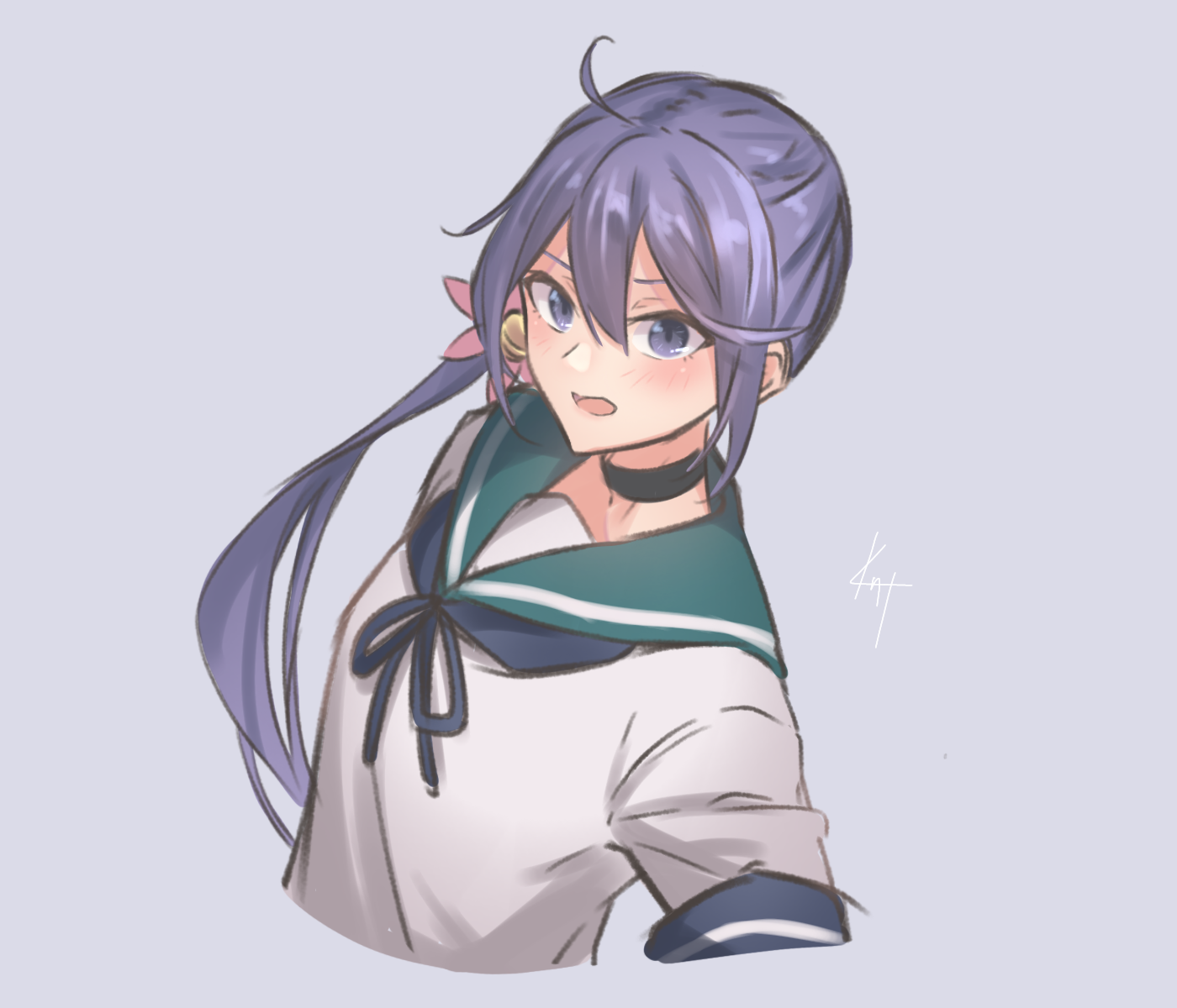 Akebono KanColle Kantai Collection Long Sleeves Purple Hair Anime Anime Girls Fan Art Digital Art Ar 1400x1200