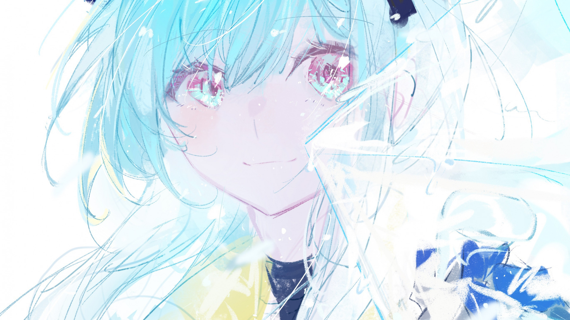Arknights Anime Anime Boys Umbrella Blue Eyes Smile Mizuki Arknights 1920x1080