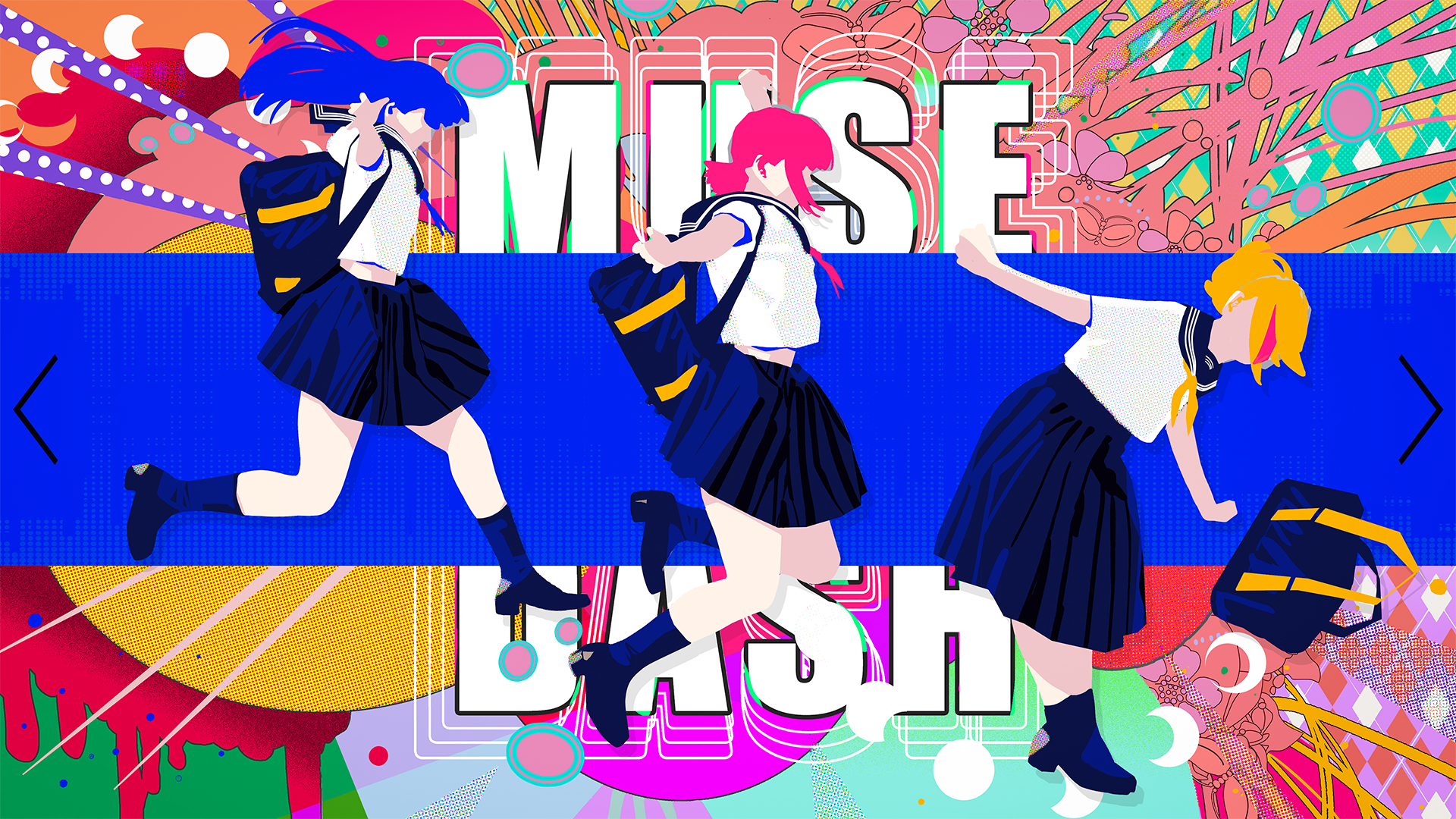MuseDash Anime Girls Kawai Artist Music Colorful School Uniform Schoolgirl Backpacks 1920x1080