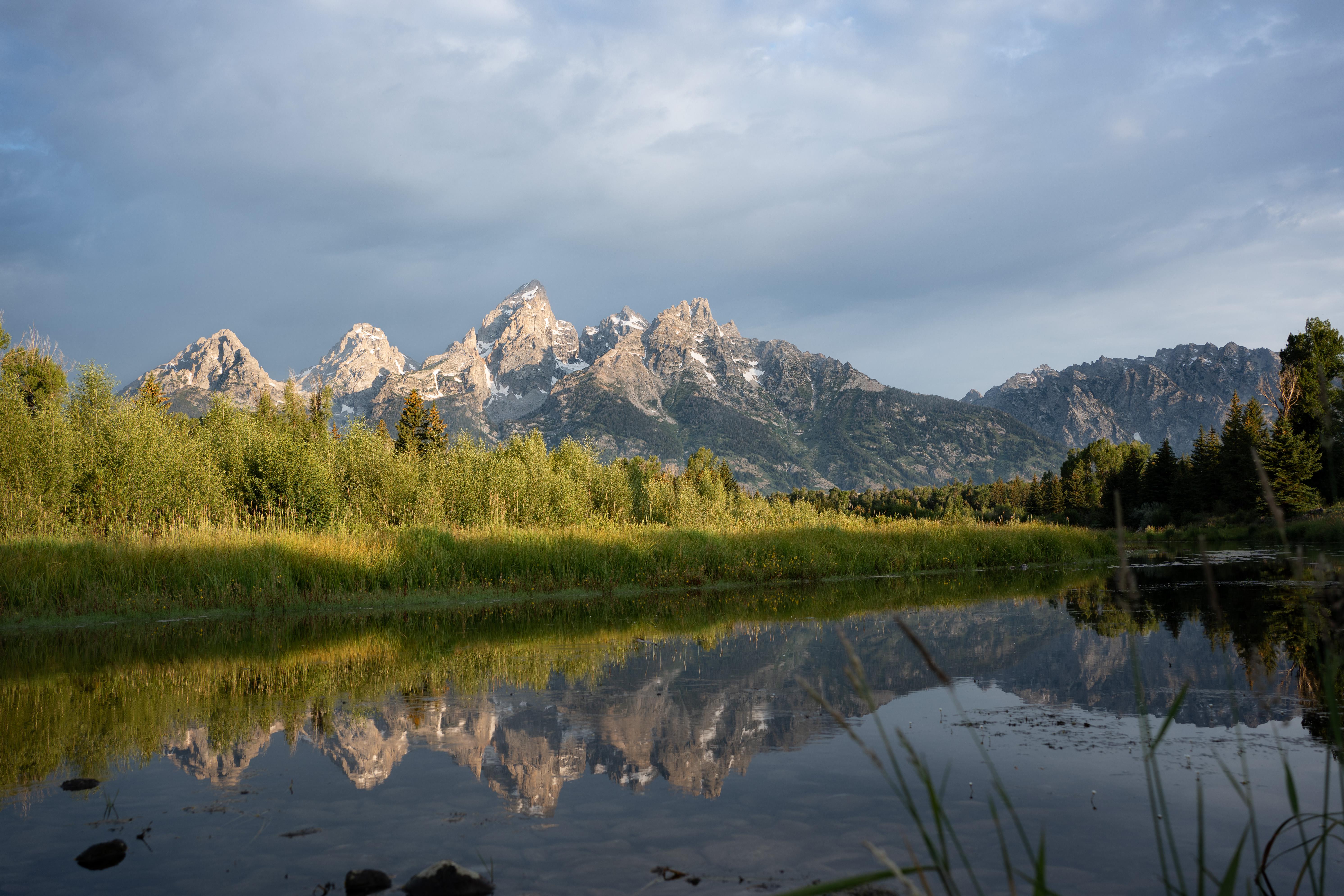 Grand Teton National Park Wyoming Nature Landscape River USA Clouds Mountains Forest Water Reflectio 5968x3979