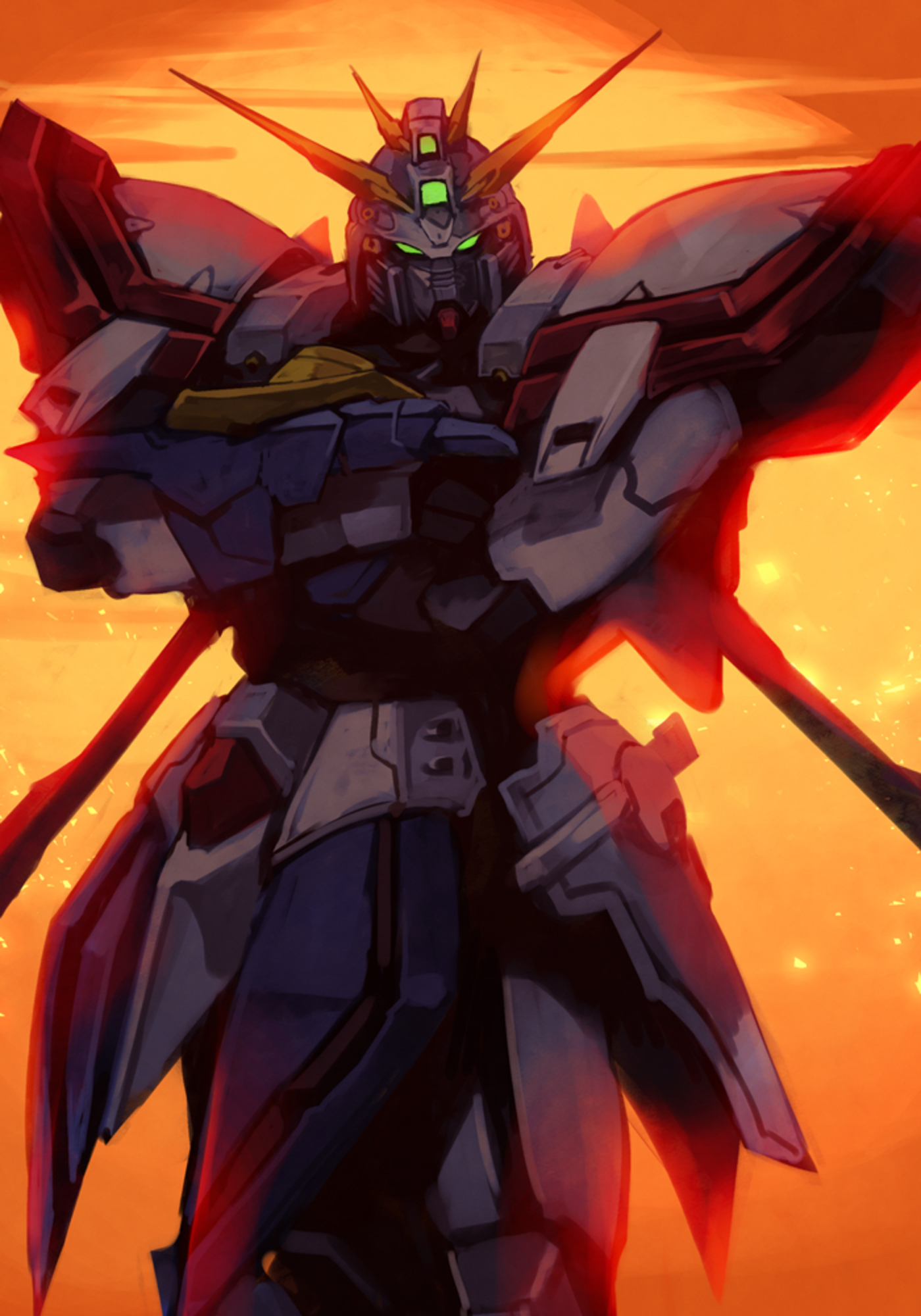 Anime Mechs Mobile Fighter G Gundam Super Robot Taisen Gundam God Gundam Artwork Digital Art Fan Art 1400x2000