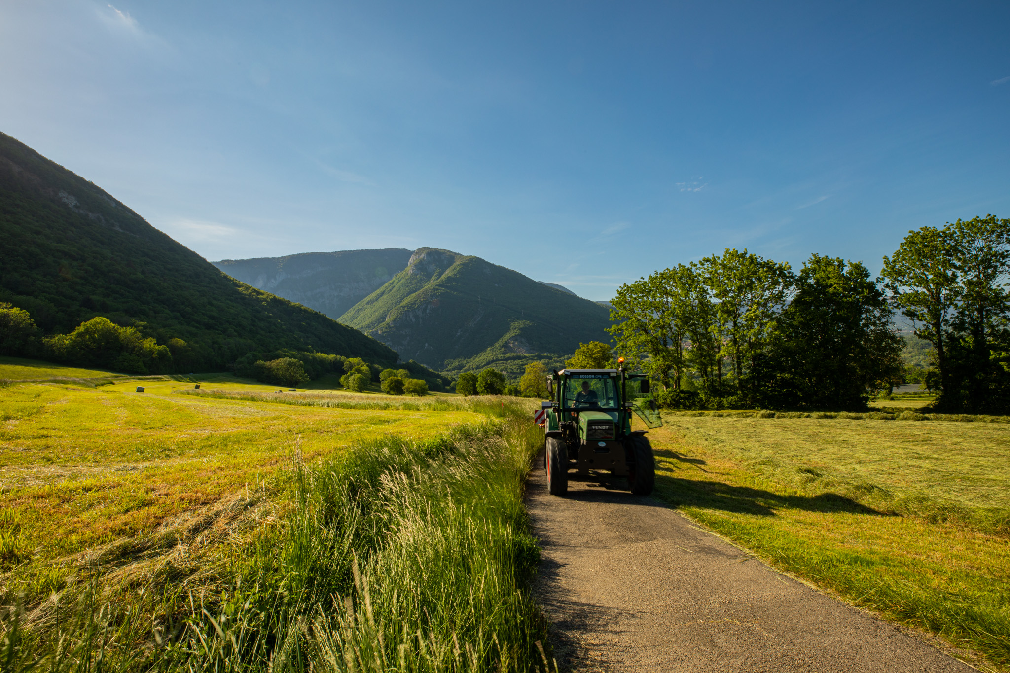Photography Outdoors Trees Greenery Nature Grass Field Farm Tractors Mountains Road Landscape Path 2048x1365
